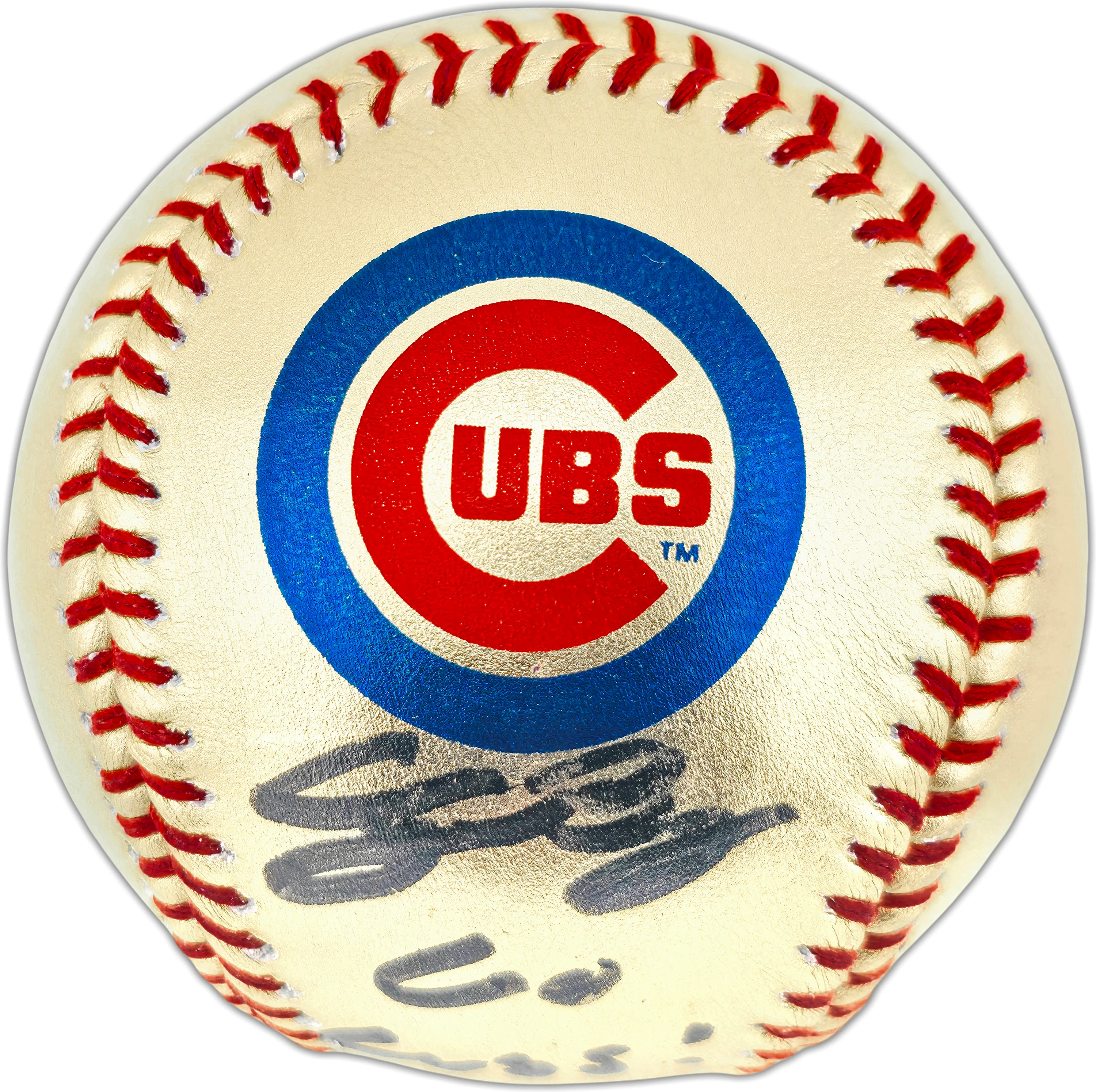 Cody Bellinger Autographed Official Gold Chicago Cubs Logo Baseball Cubs Logo "Go Cubs!" Fanatics & MLB Holo Stock #262512 - Image 2