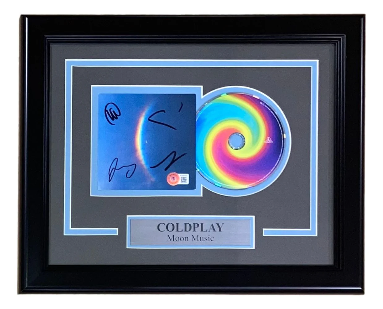 Cold Play Band Signed Framed Moon Music CD Insert BAS LOA