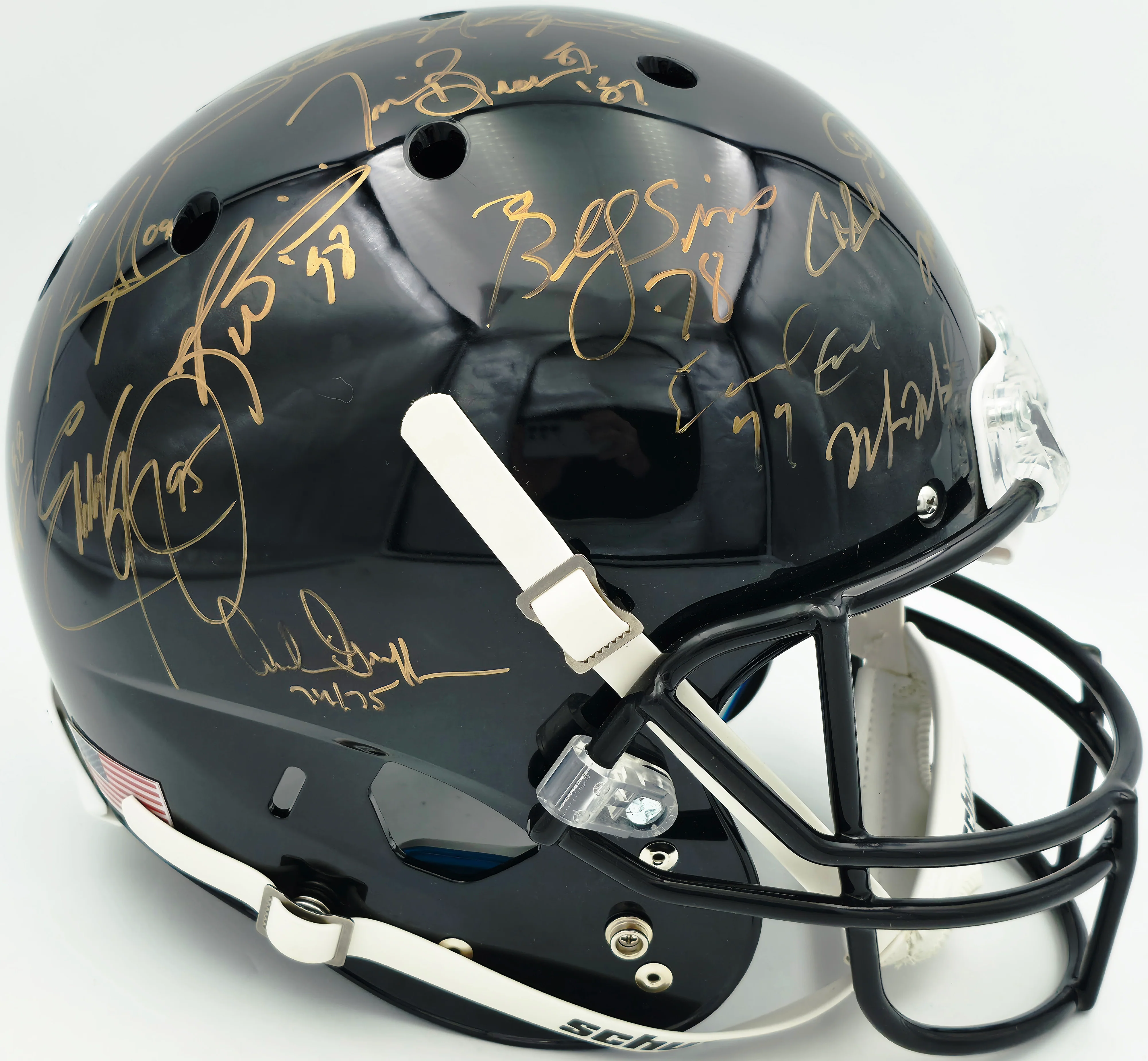 College Football's Best Heisman Winners Autographed Black Full Size Schutt Replica Helmet With 24 Signatures Including Barry Sanders & Bo Jackson Steiner Holo #SS149099