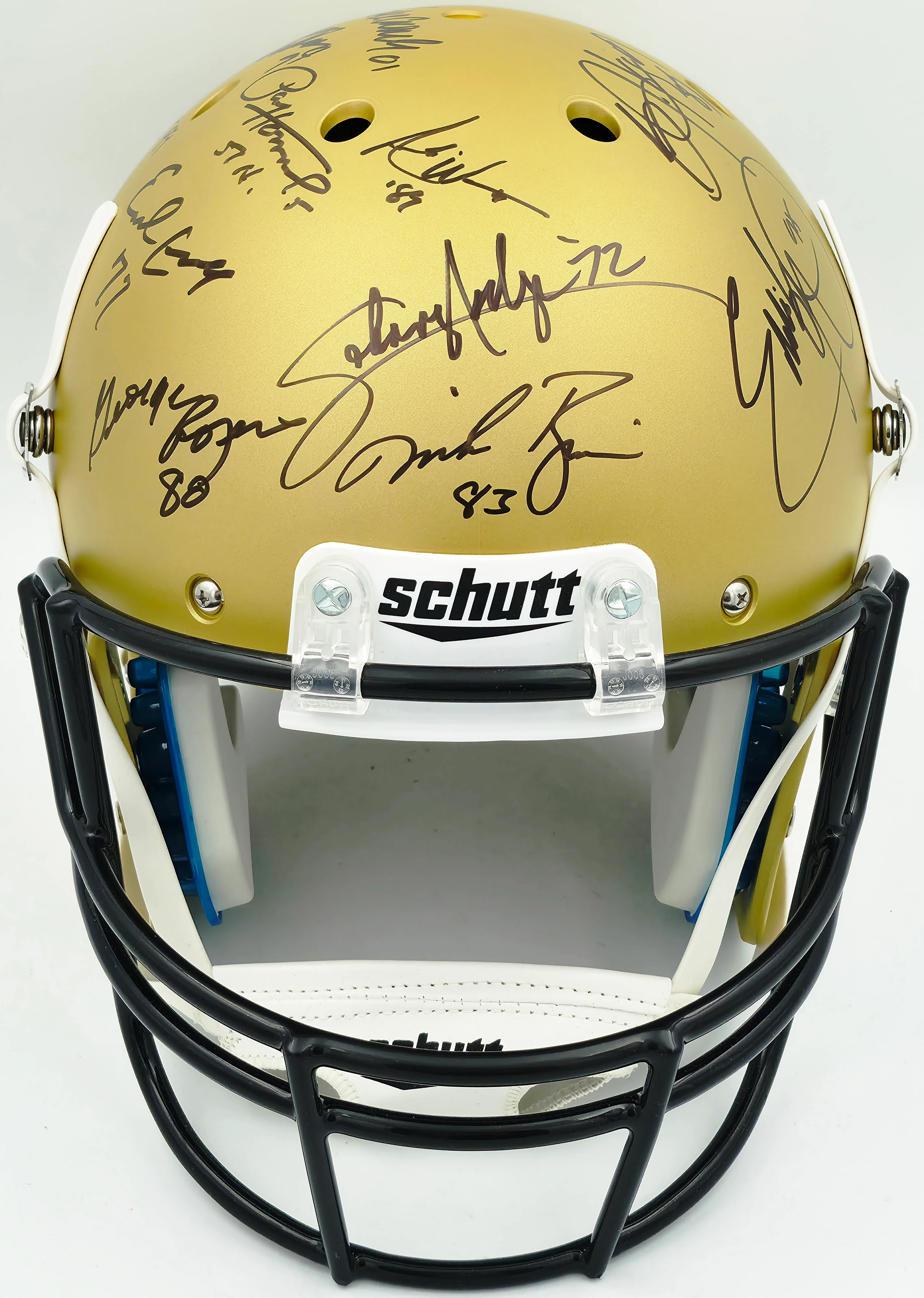 College Football's Best Heisman Winners Autographed Gold Full Size Schutt Replica Helmet With 24 Signatures Including Barry Sanders & Bo Jackson Steiner Holo #SS149092 - Image 3