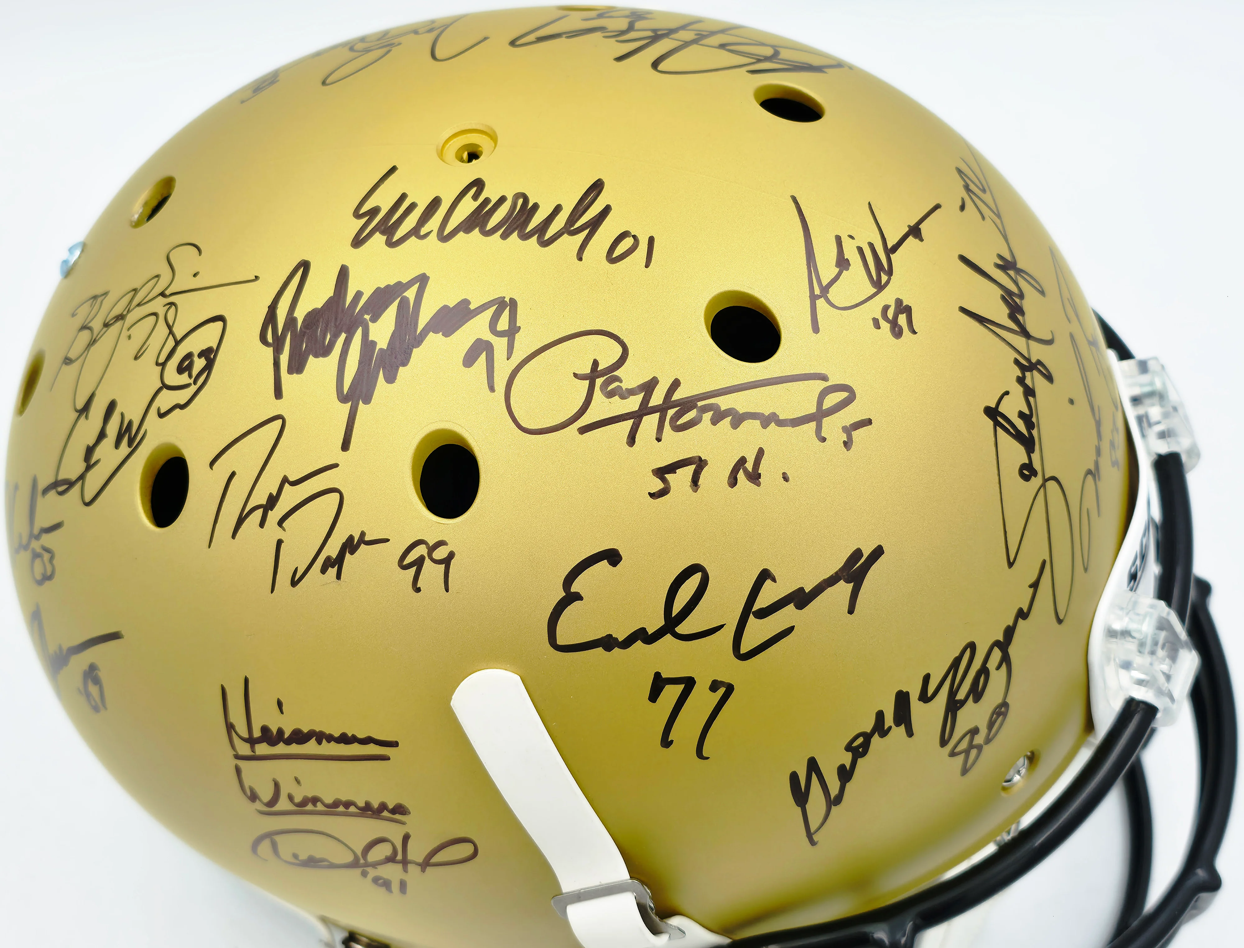 College Football's Best Heisman Winners Autographed Gold Full Size Schutt Replica Helmet With 24 Signatures Including Barry Sanders & Bo Jackson Steiner Holo #SS149092 - Image 4