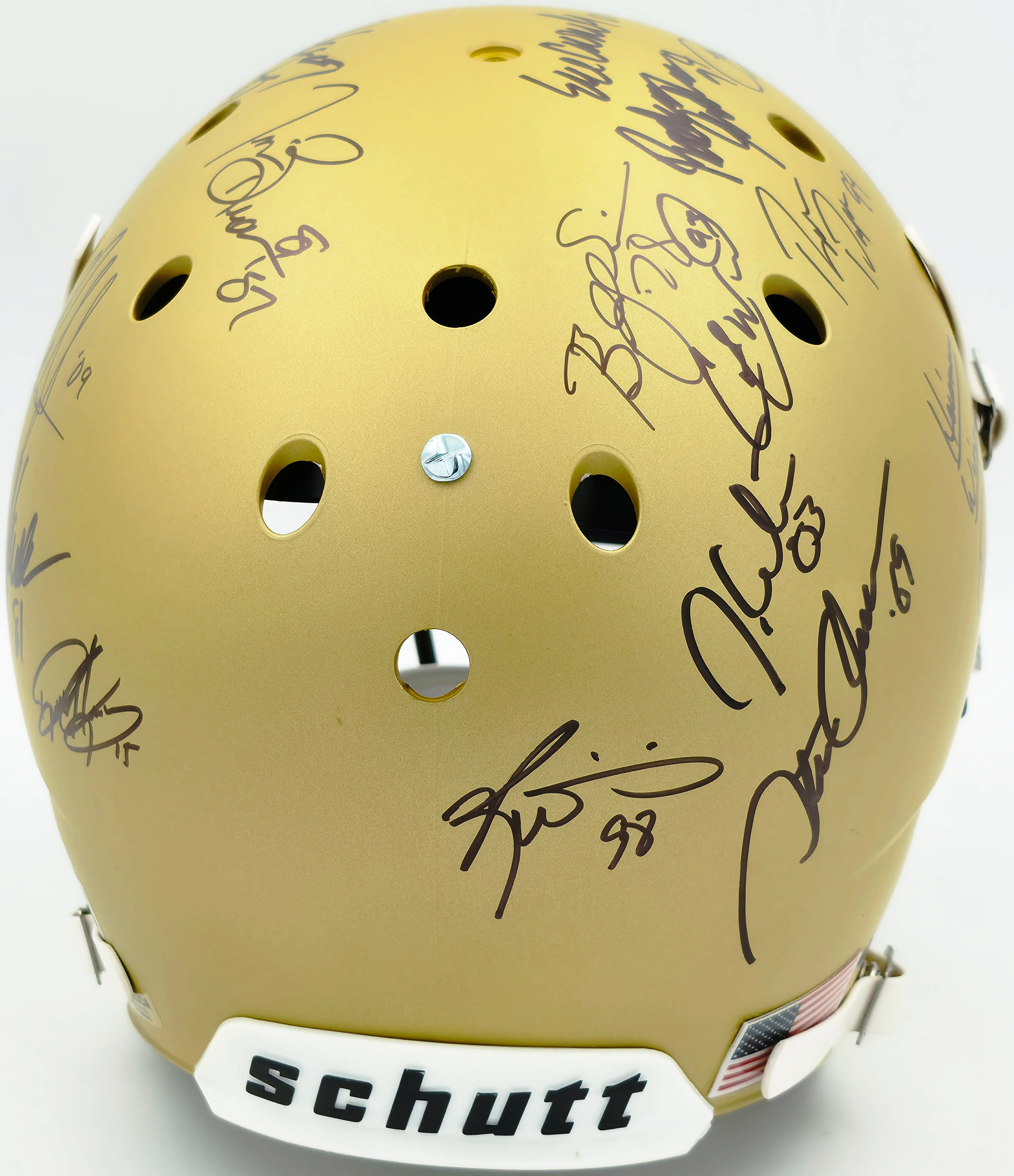 College Football's Best Heisman Winners Autographed Gold Full Size Schutt Replica Helmet With 24 Signatures Including Barry Sanders & Bo Jackson Steiner Holo #SS149092 - Image 5