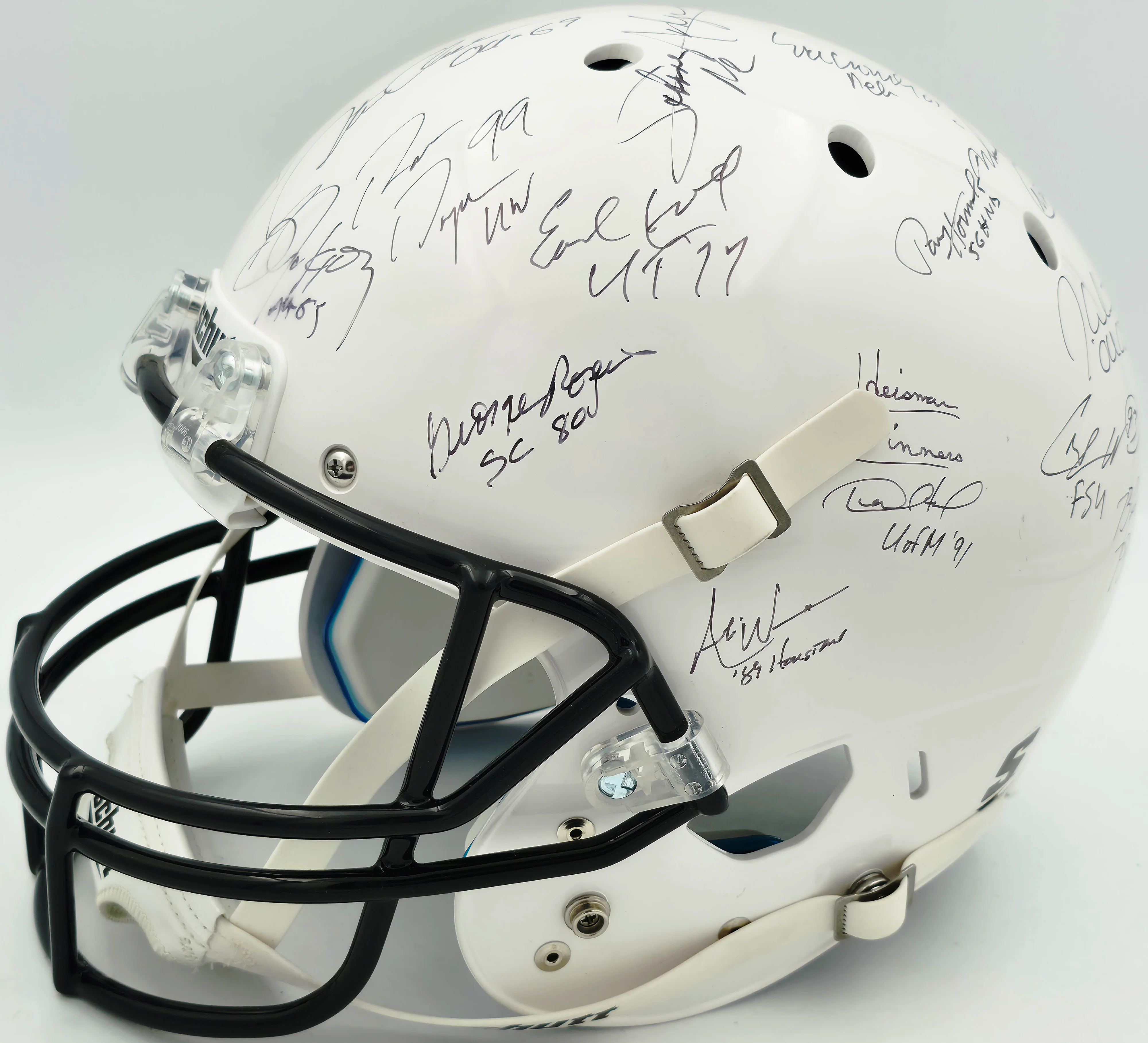 College Football's Best Heisman Winners Autographed White Full Size Schutt Replica Helmet With 24 Signatures Including Barry Sanders & Bo Jackson Steiner Holo #SS149812 - Image 2