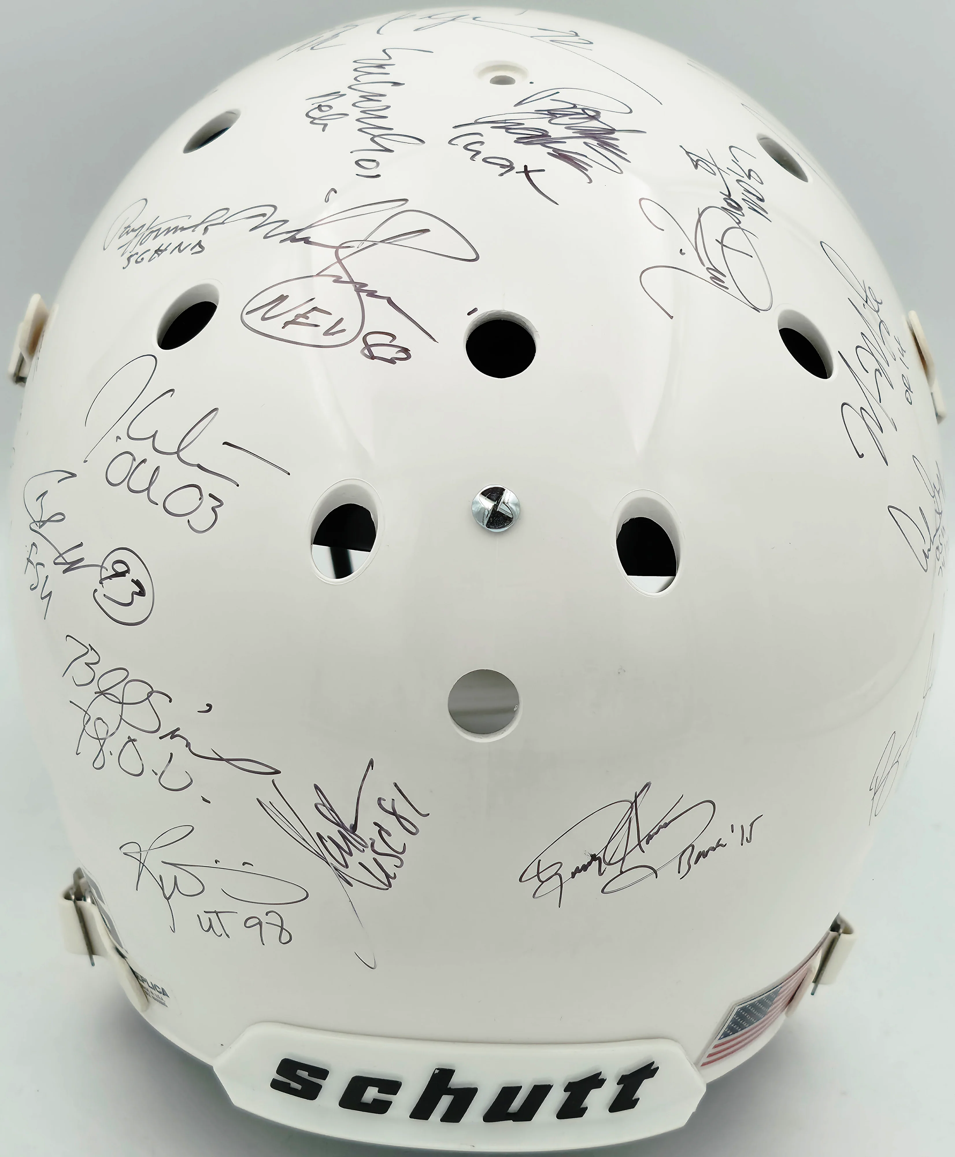 College Football's Best Heisman Winners Autographed White Full Size Schutt Replica Helmet With 24 Signatures Including Barry Sanders & Bo Jackson Steiner Holo #SS149812 - Image 4