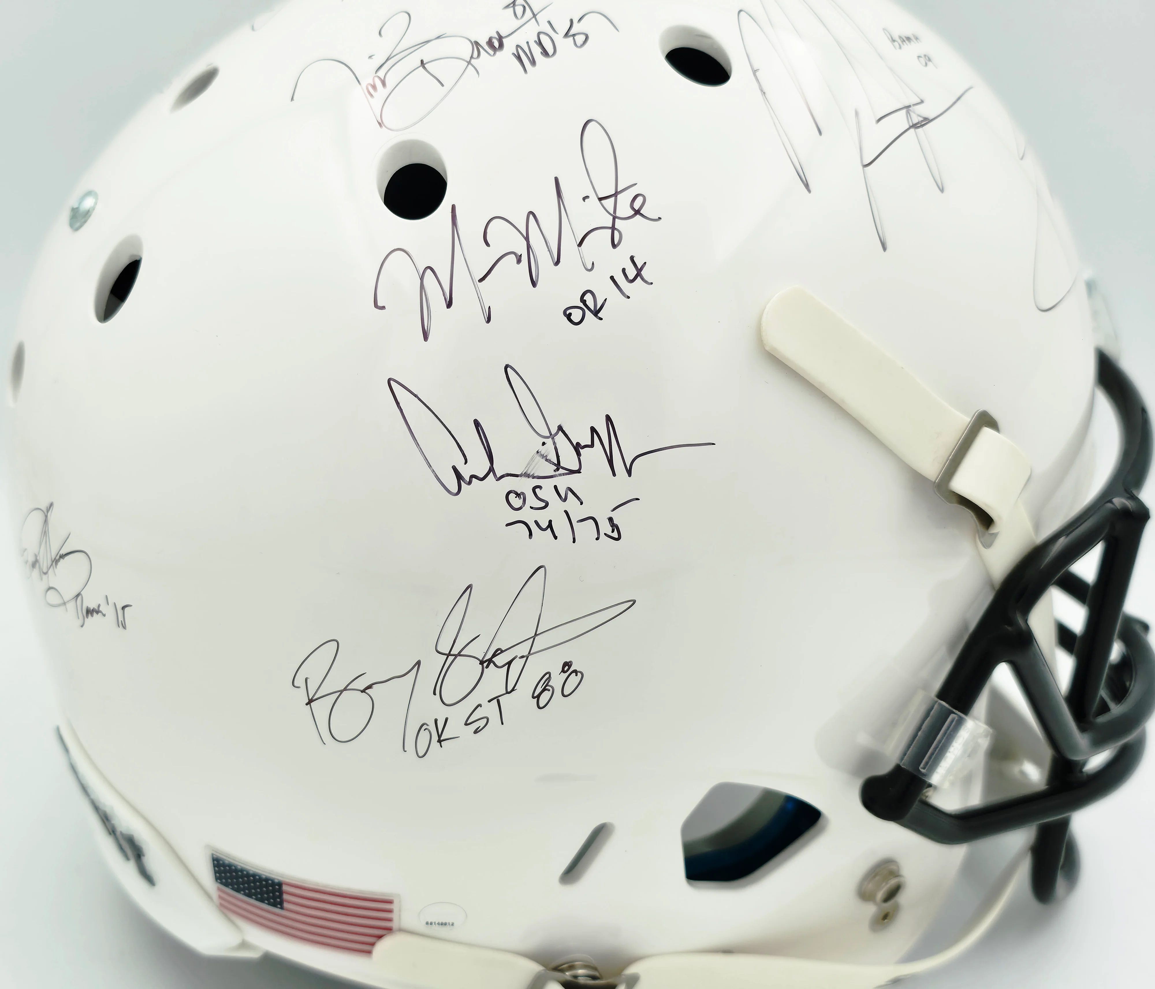 College Football's Best Heisman Winners Autographed White Full Size Schutt Replica Helmet With 24 Signatures Including Barry Sanders & Bo Jackson Steiner Holo #SS149812 - Image 5