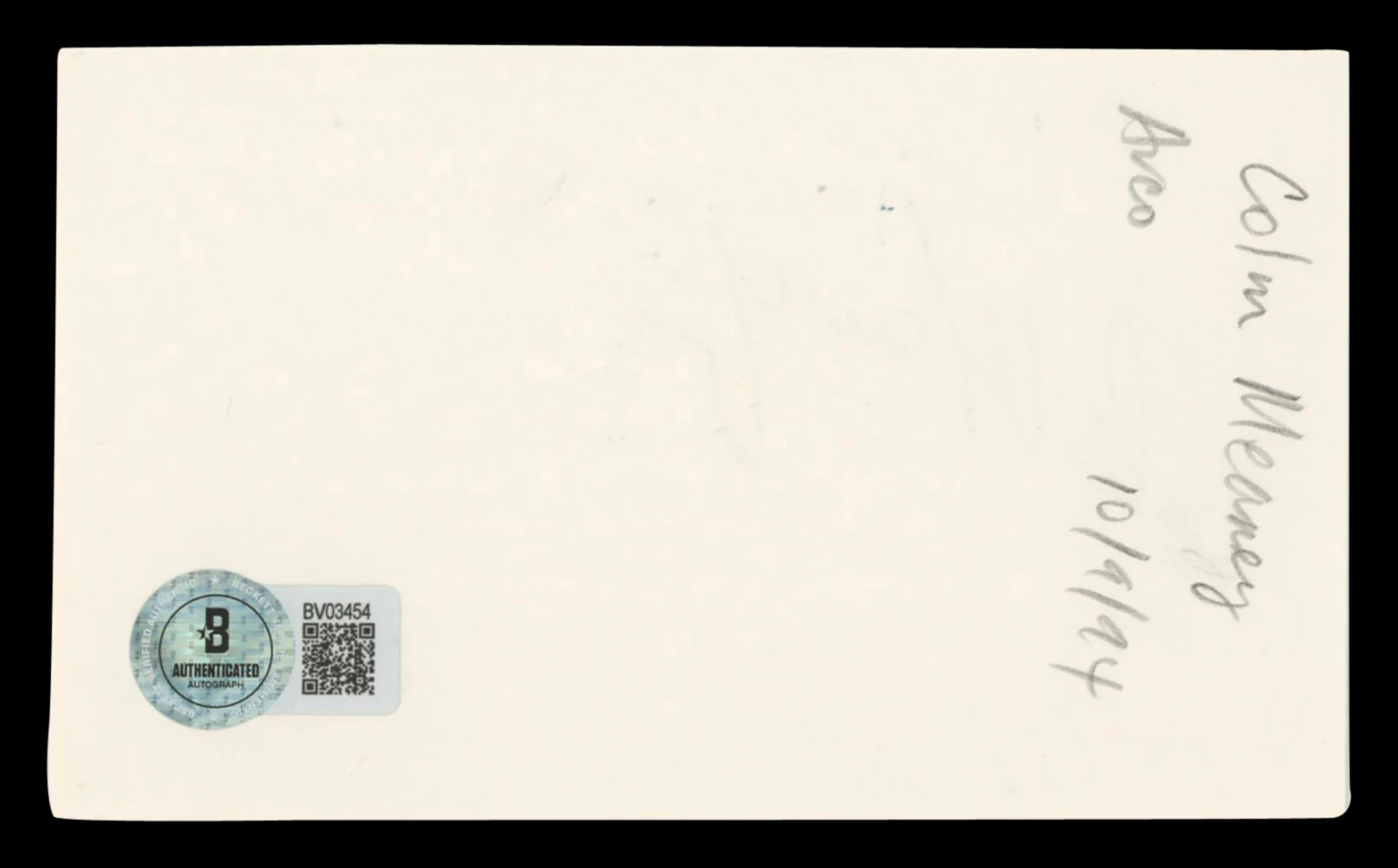 Colm Meaney How Harry Became a Tree Authentic Signed 3x5 Index Card BAS #BV03454 - Image 3