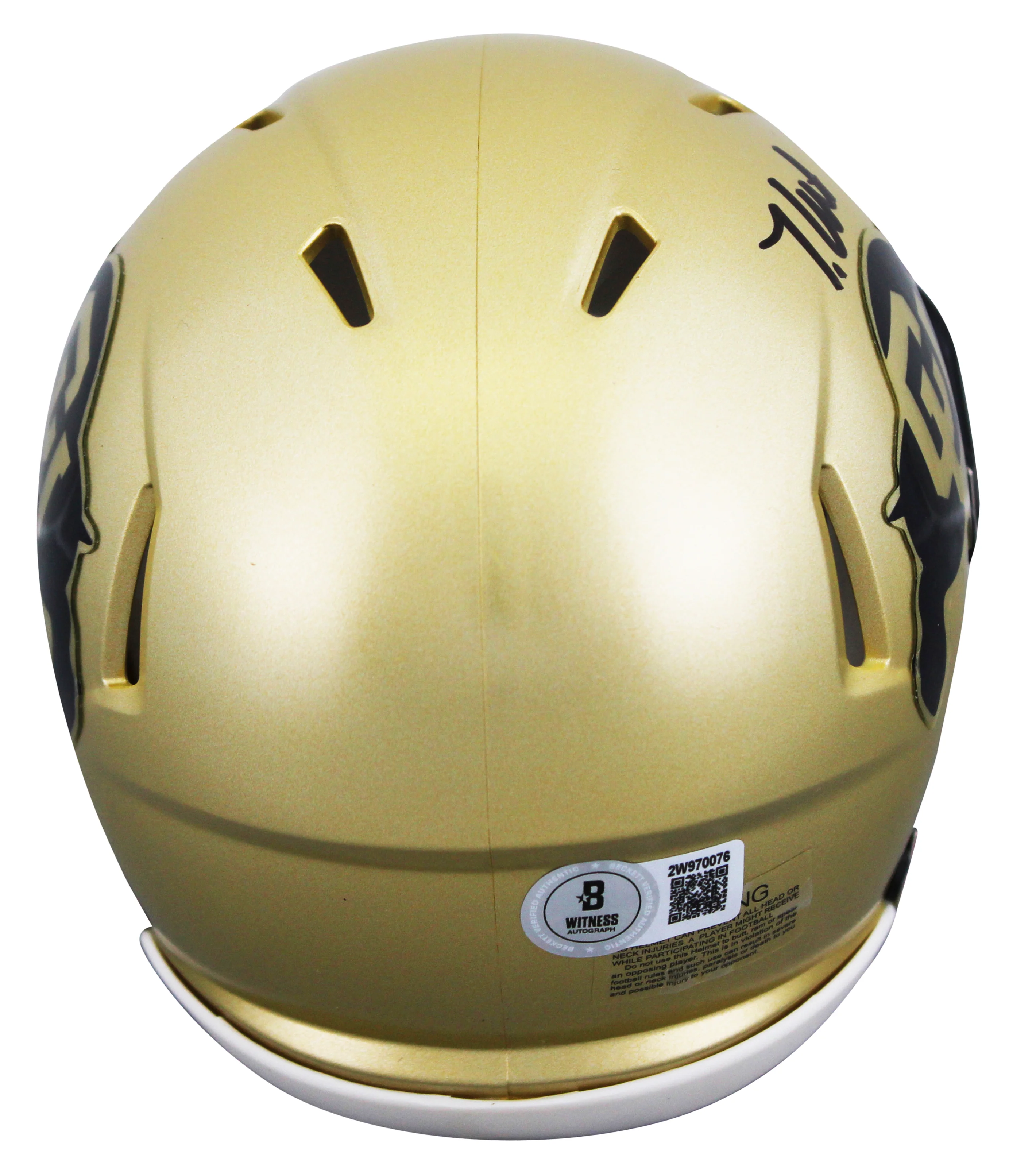 Colorado Travis Hunter "24 Heisman" Signed Speed Mini Helmet W/ Case BAS Witness - Image 4