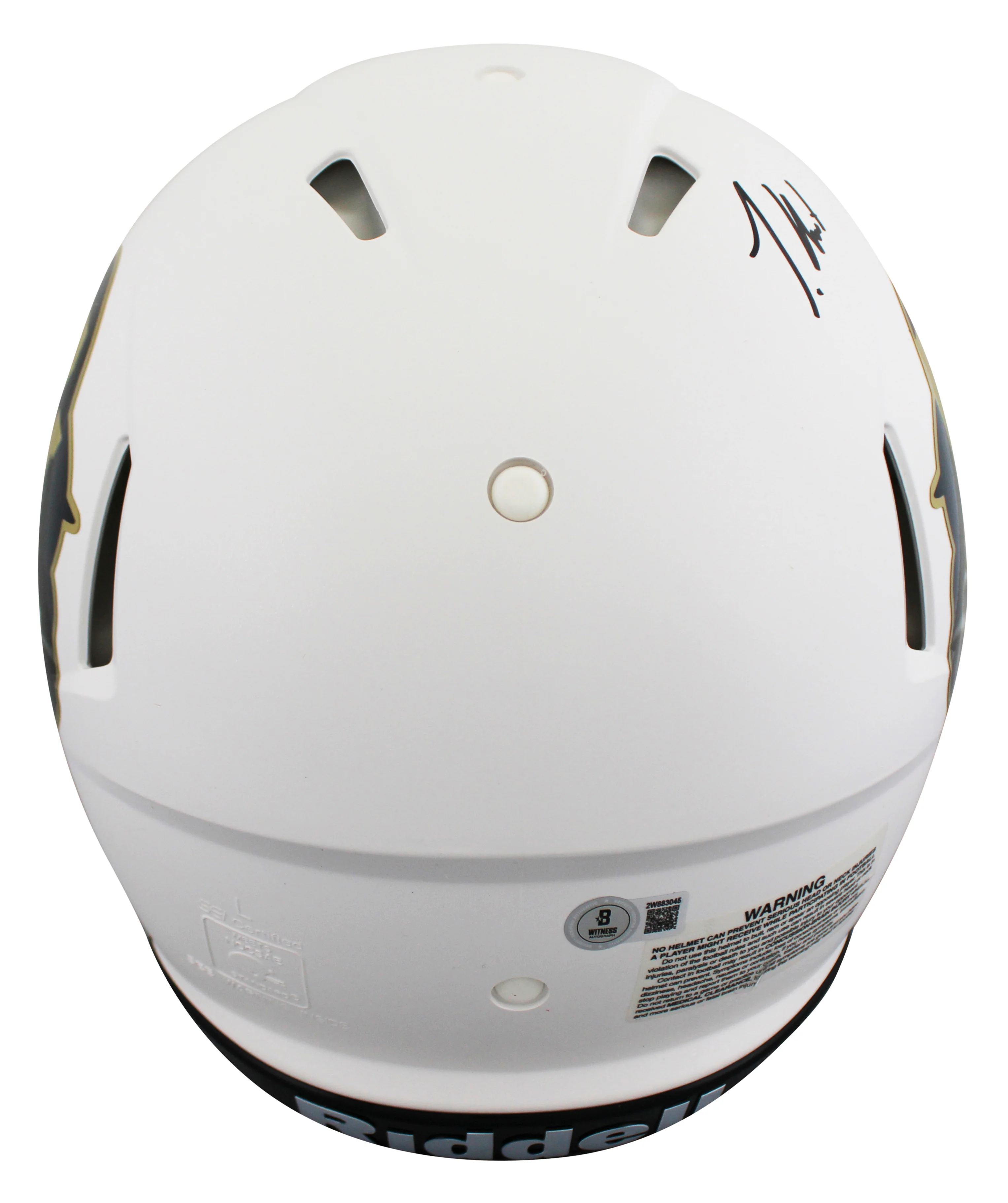 Colorado Travis Hunter "24 HT" Signed White F/S Speed Proline Helmet W/ Case BAS - Image 4