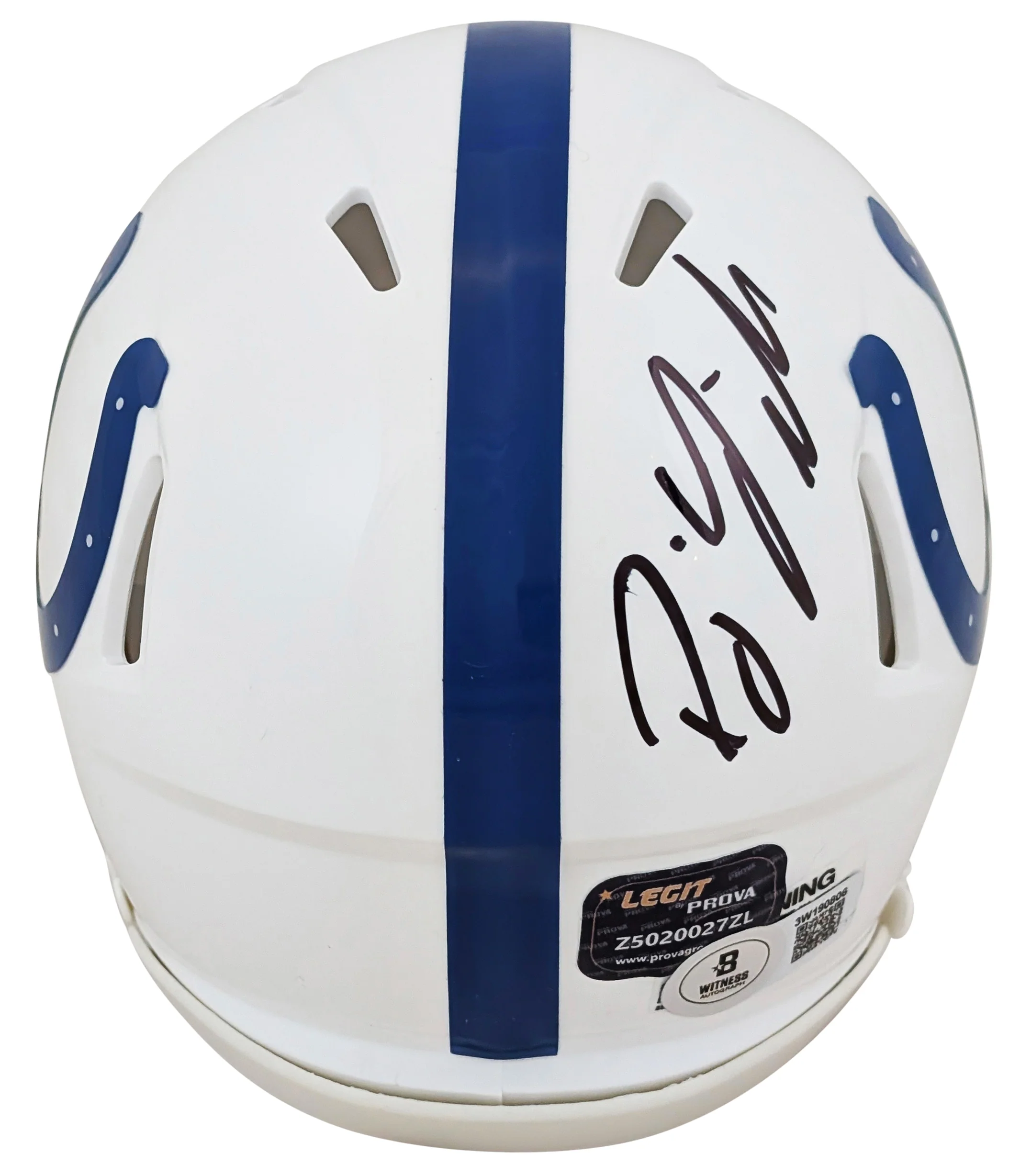 Colts D.J. Giddens Authentic Signed Speed Mini Helmet Autographed BAS Witnessed - Image 3