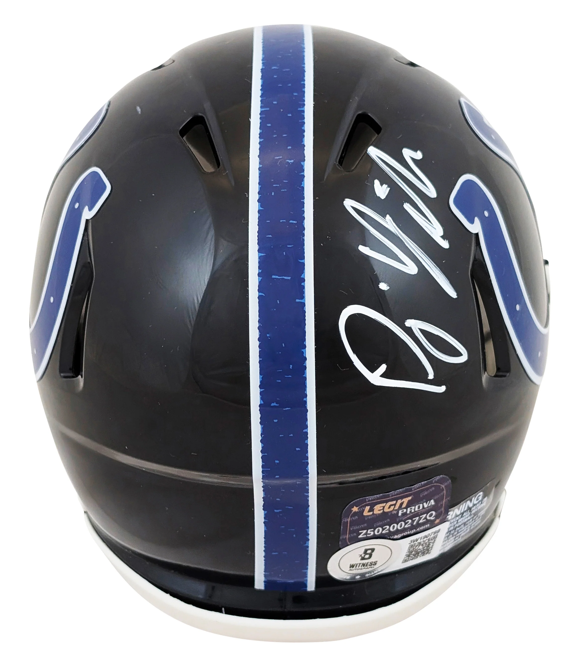 Colts D.J. Giddens Signed 2023 On-Field Alt Speed Mini Helmet BAS Witnessed - Image 3