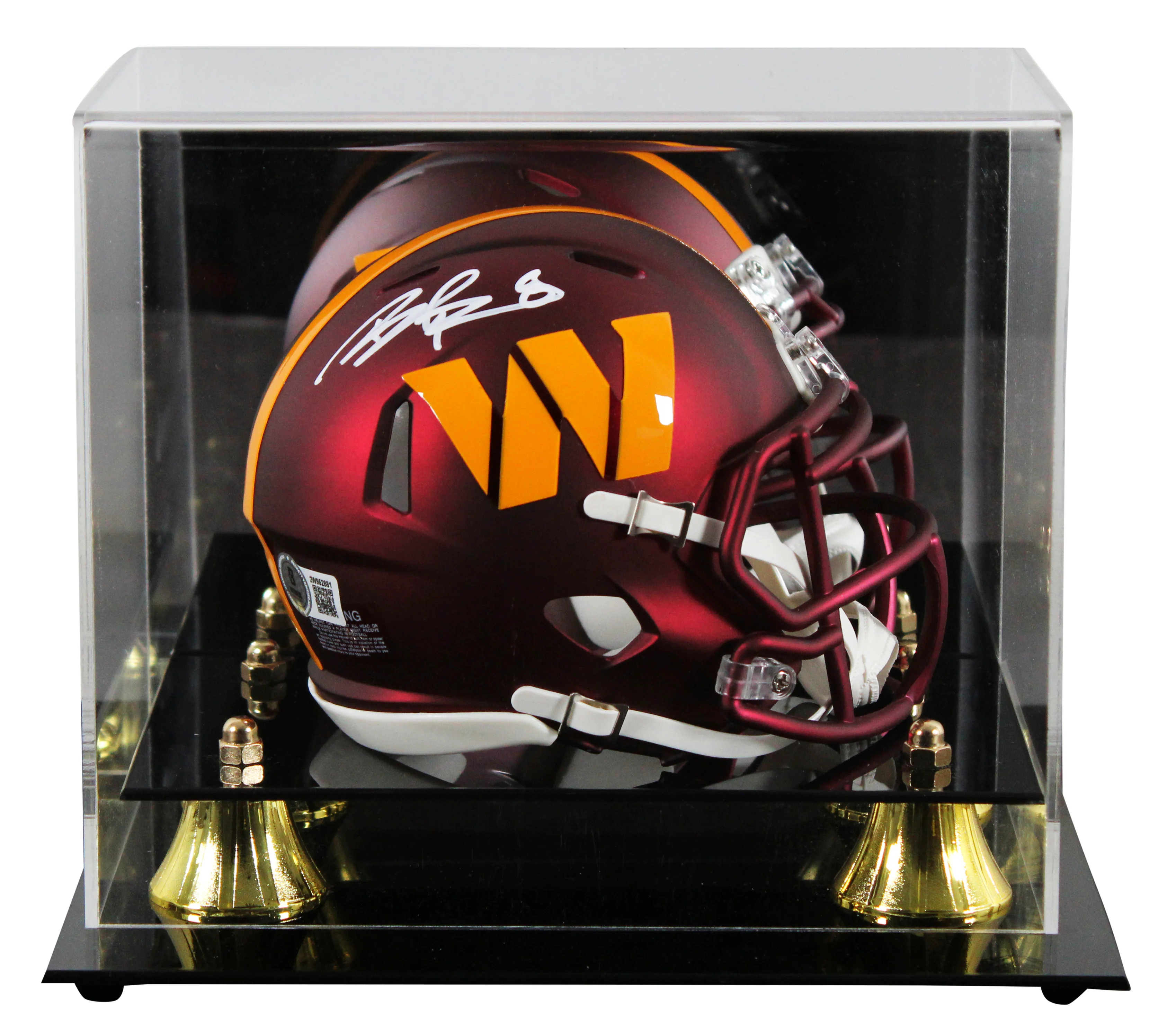 Commanders Brian Robinson Jr. Signed Speed Mini Helmet W/ Case BAS Witnessed - Image 2