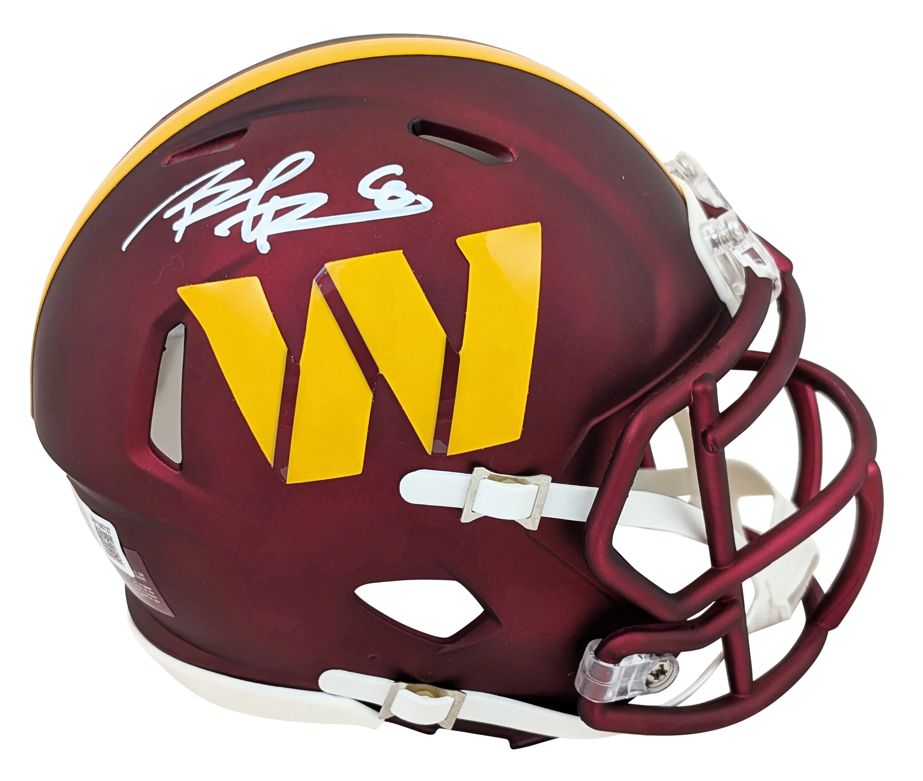Commanders Brian Robinson Jr. Signed Speed Mini Helmet W/ Case BAS Witnessed - Image 3