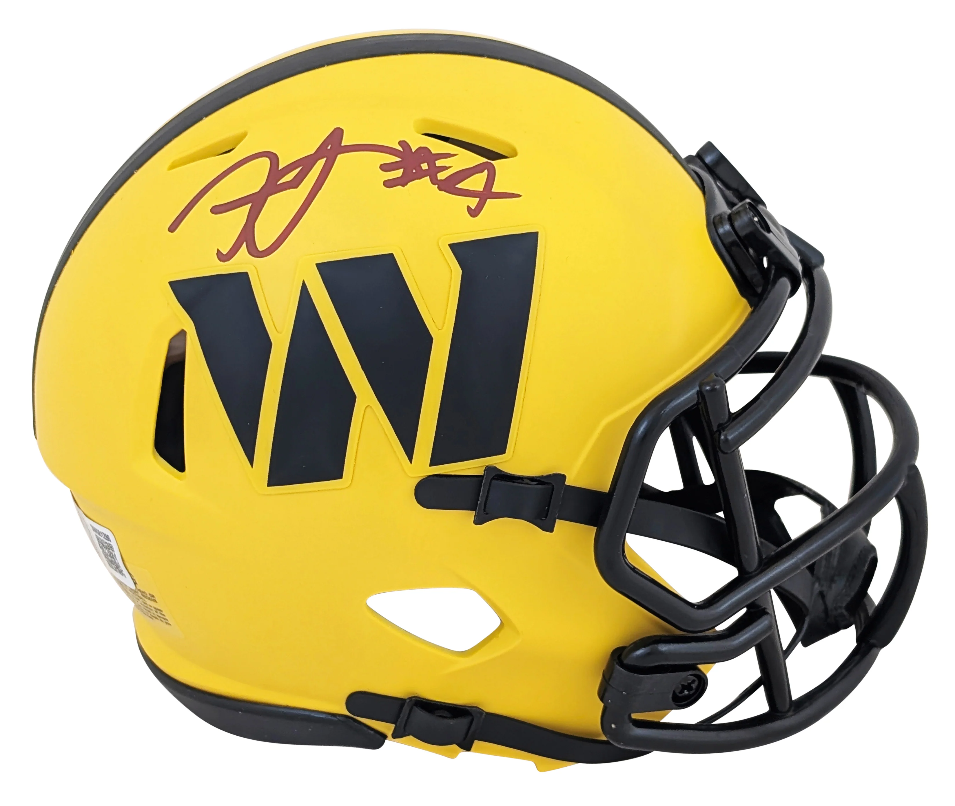 Commanders Frankie Luvu Authentic Signed Rave Speed Mini Helmet BAS Witnessed - Image 2