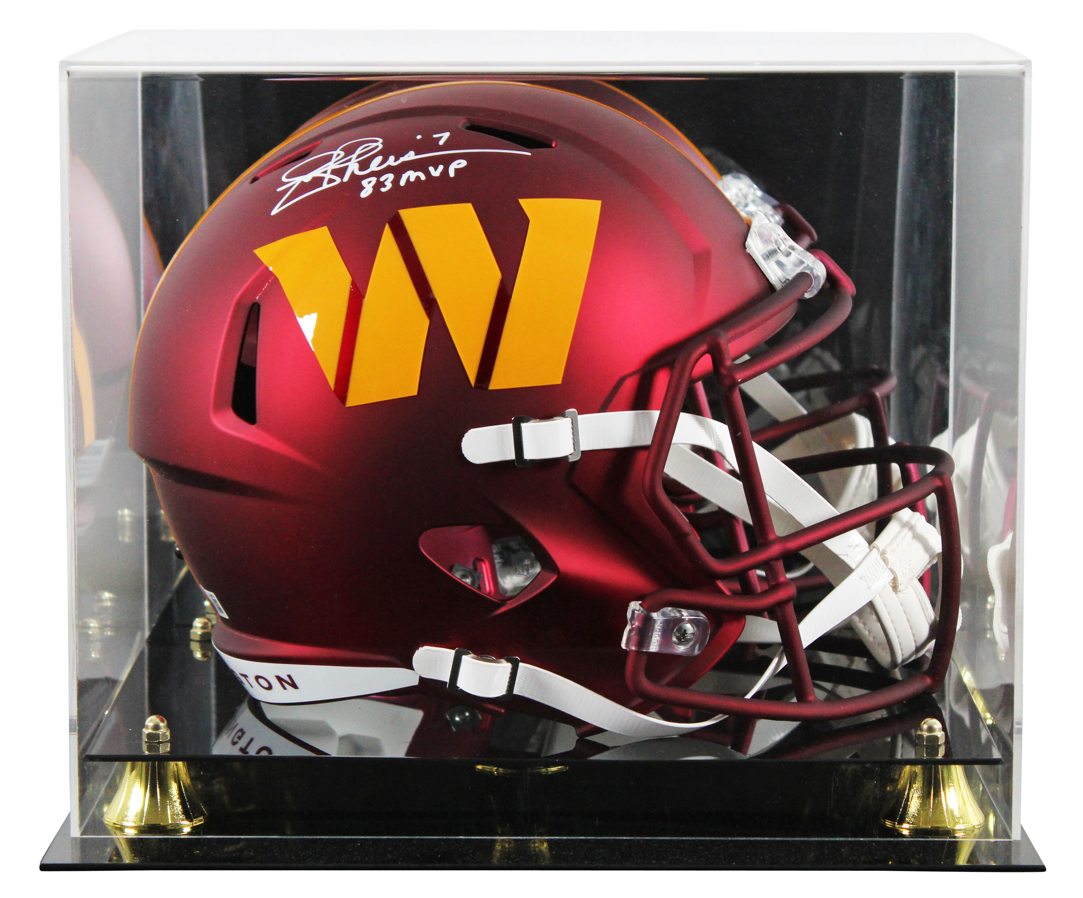 Commanders Joe Theismann "83 MVP" Signed F/S Speed Rep Helmet W/ Case BAS W - Image 2