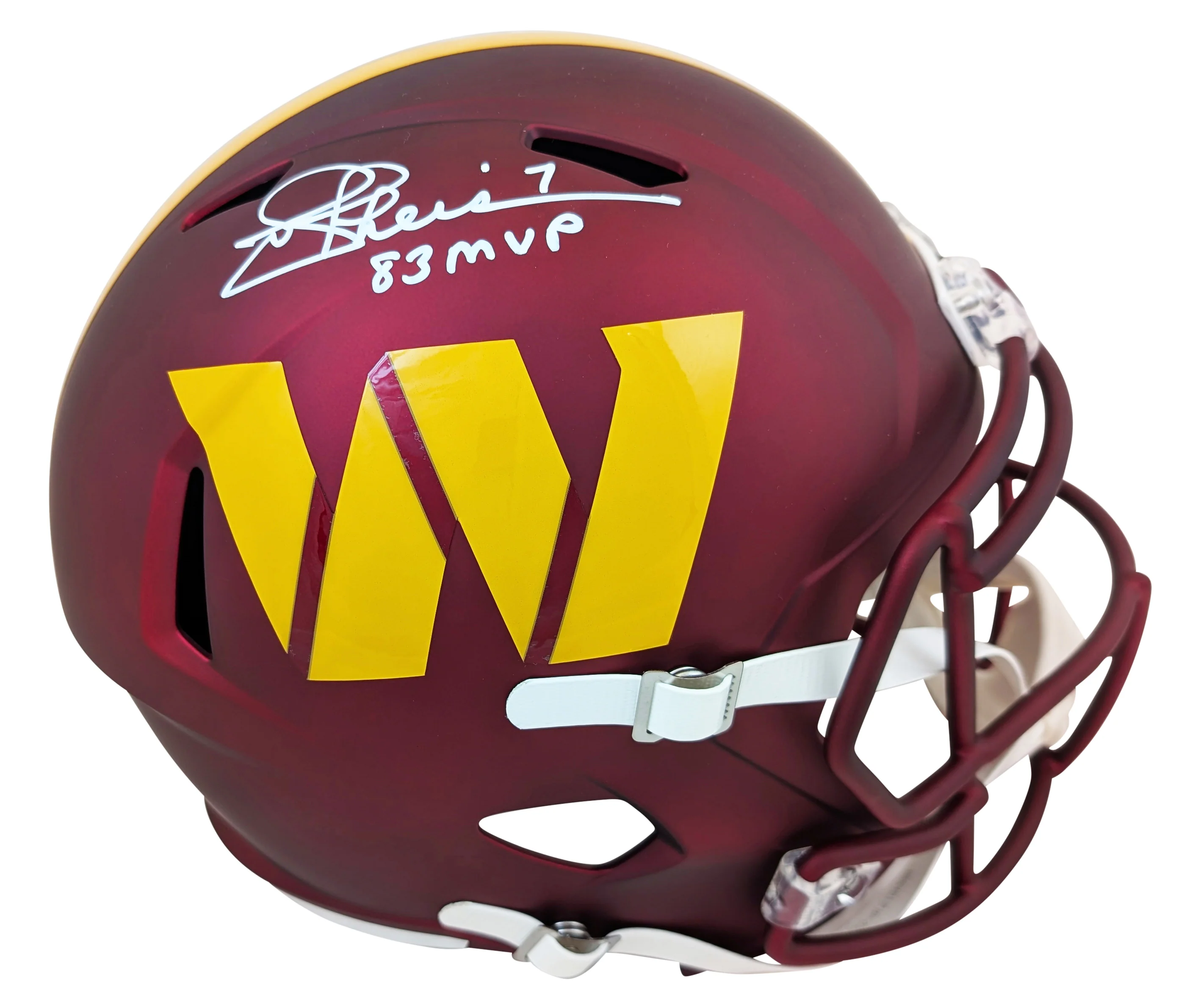 Commanders Joe Theismann "83 MVP" Signed F/S Speed Rep Helmet W/ Case BAS W - Image 3