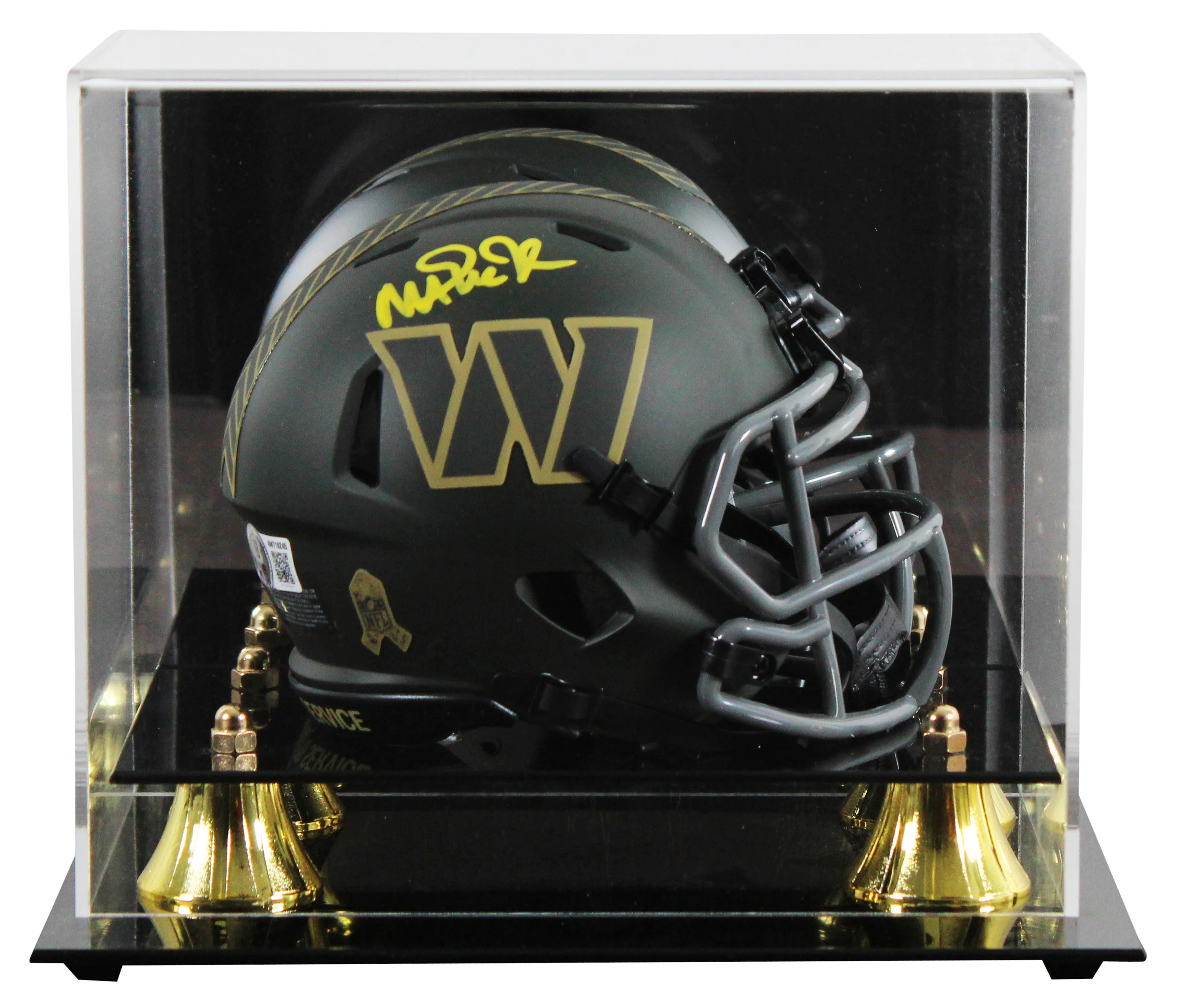 Commanders Magic Johnson Signed STS IV Speed Mini Helmet W/ Case BAS Witnessed