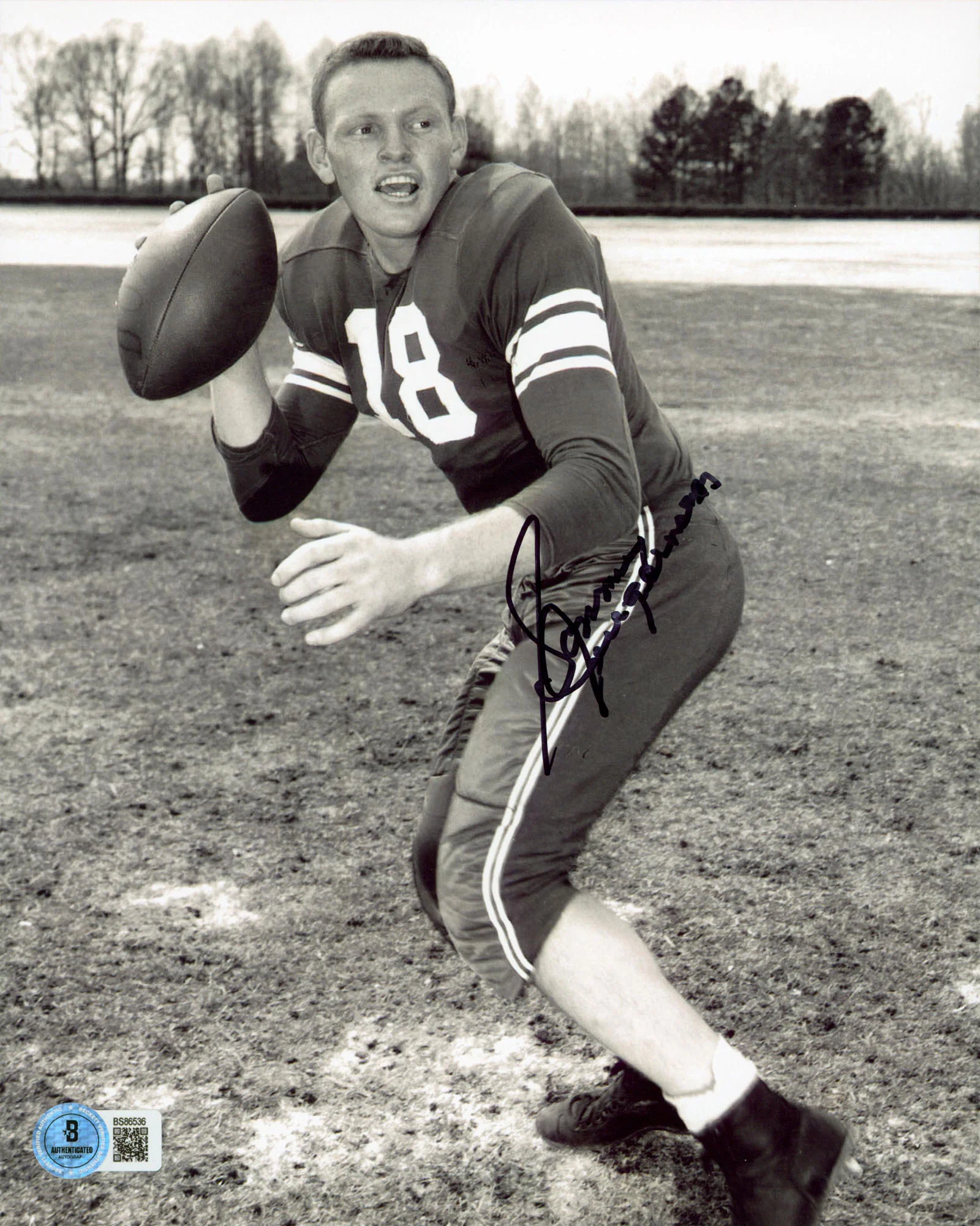 Commanders Sonny Jurgensen Authentic Signed 8x10 Vertical Photo BAS 8 - Image 2
