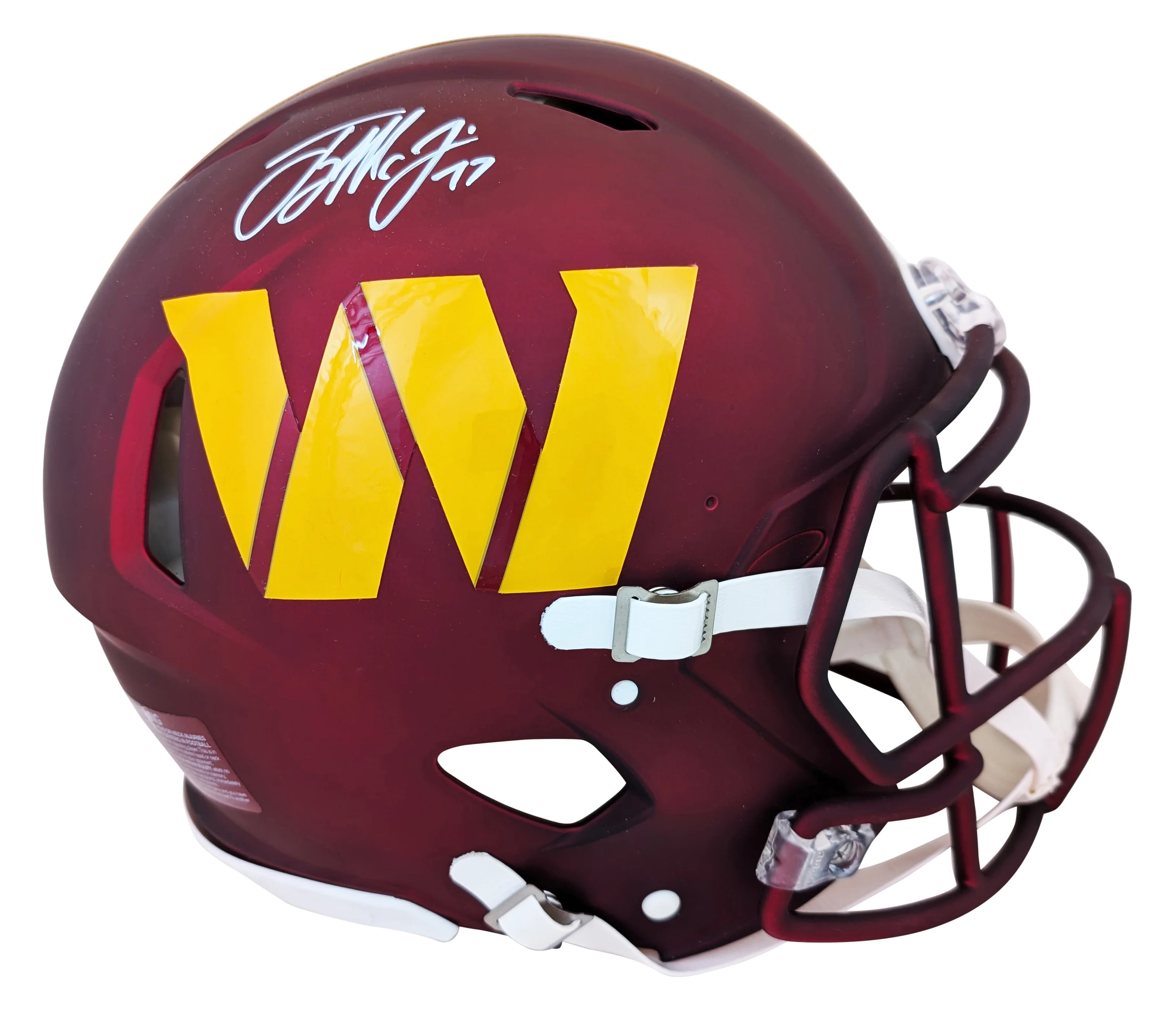 Commanders Terry McLaurin Signed Full Size Speed Proline Helmet W/ Case BAS Wit - Image 3