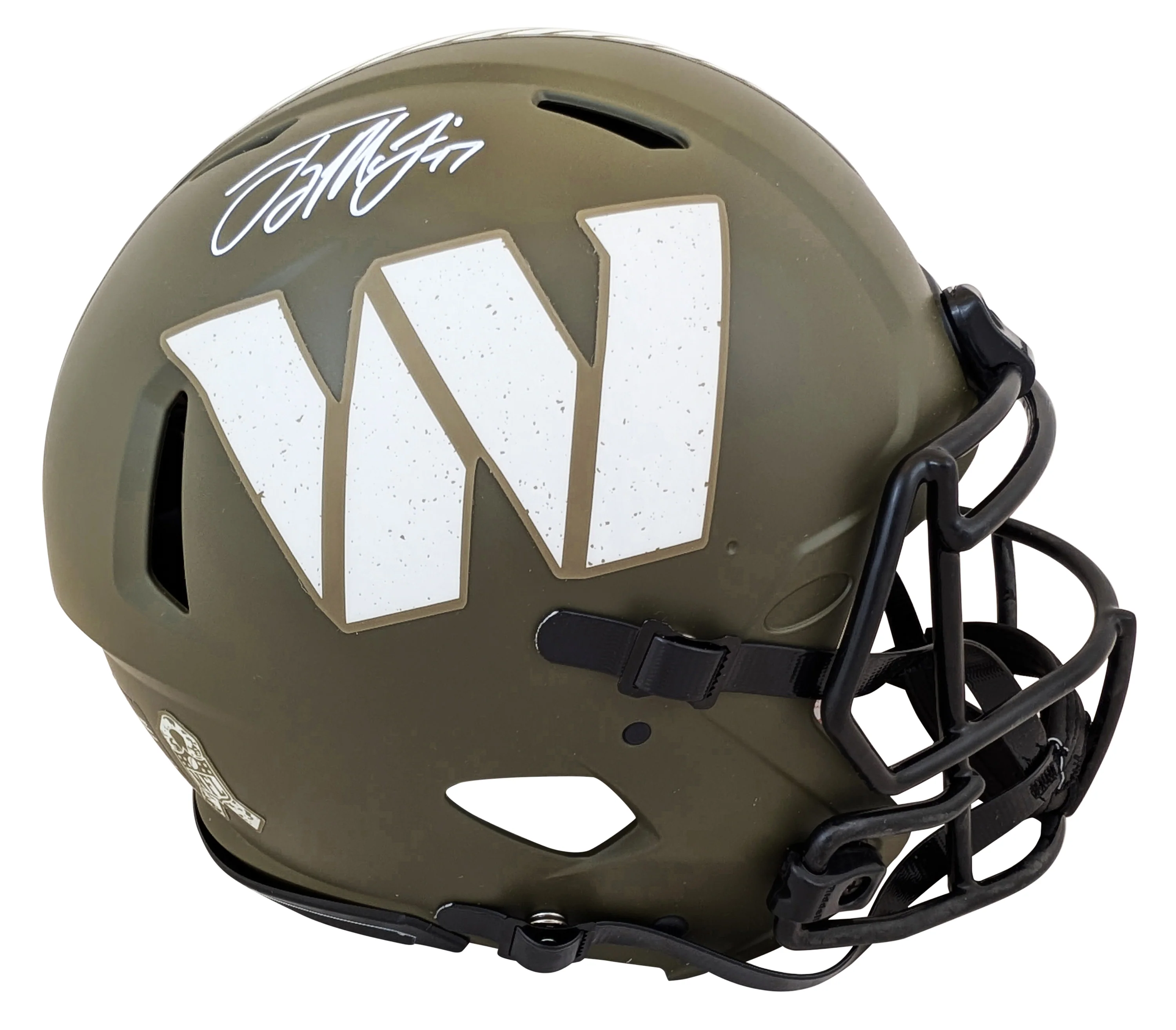 Commanders Terry McLaurin Signed STS Full Size Speed Proline Helmet BAS Witness - Image 2
