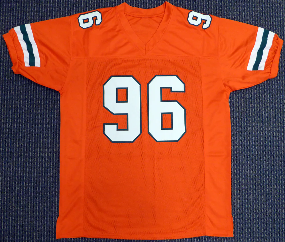 Miami Hurricanes Cortez Kennedy Autographed Orange Jersey Beckett BAS Stock #131530 - Image 4