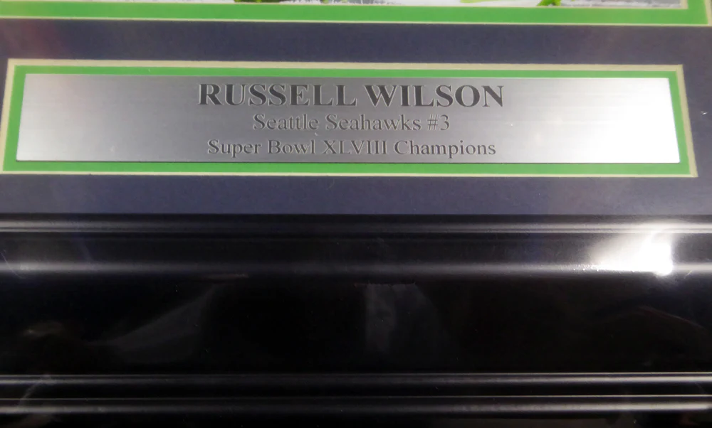 Russell Wilson Autographed Framed 8x10 Photo Seattle Seahawks Super Bowl RW Holo Stock #126528 - Image 2