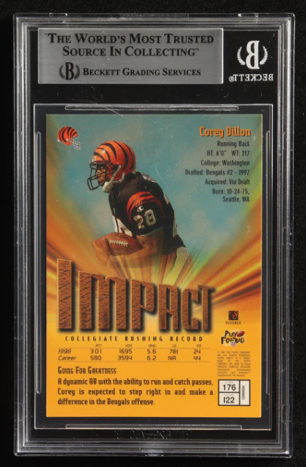 Corey Dillon Signed 1997 Finest #176 RC BGS Authentic Auto - Image 2