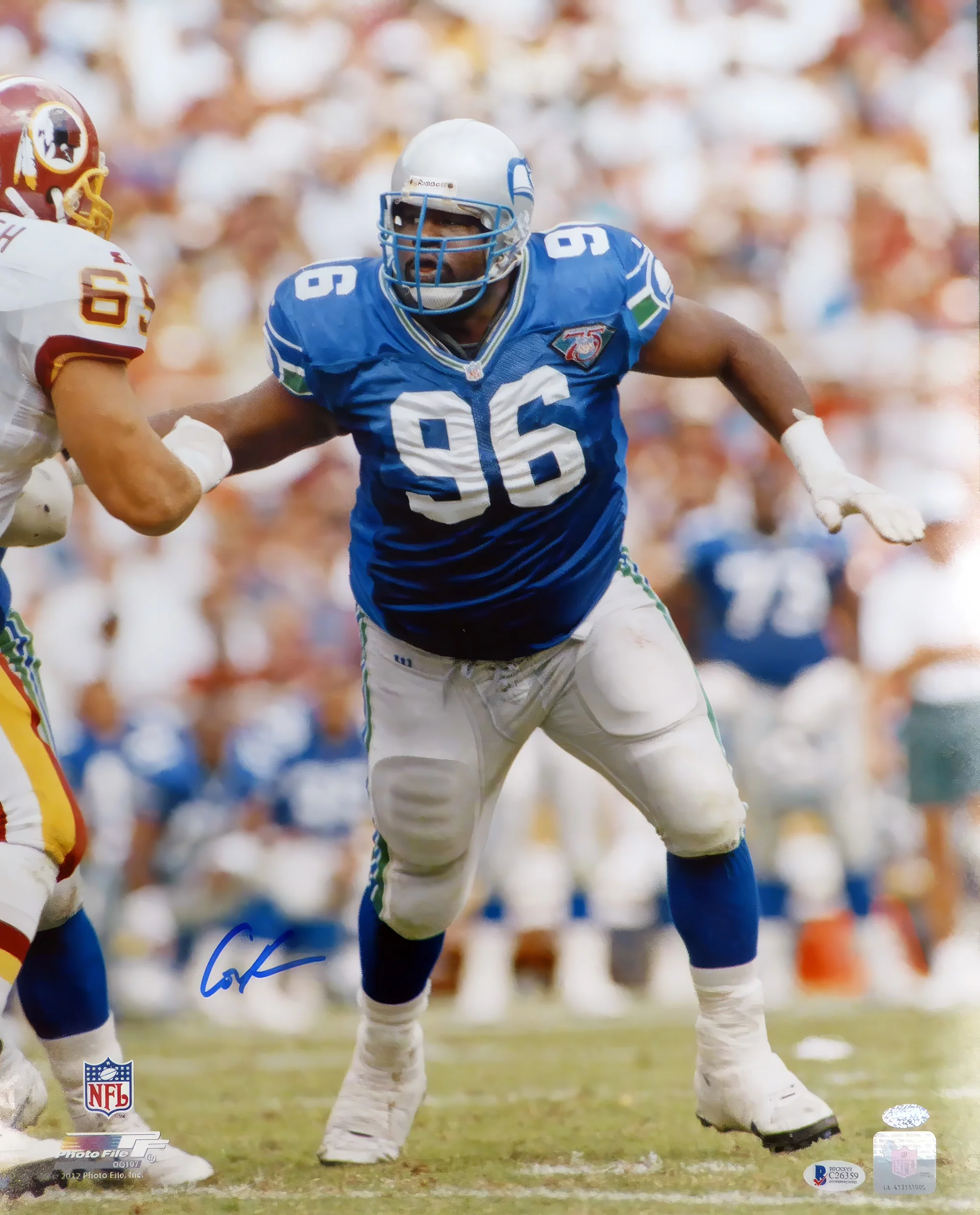 Cortez Kennedy Autographed Framed 16x20 Photo Seattle Seahawks Beckett BAS Stock #254302 - Image 2