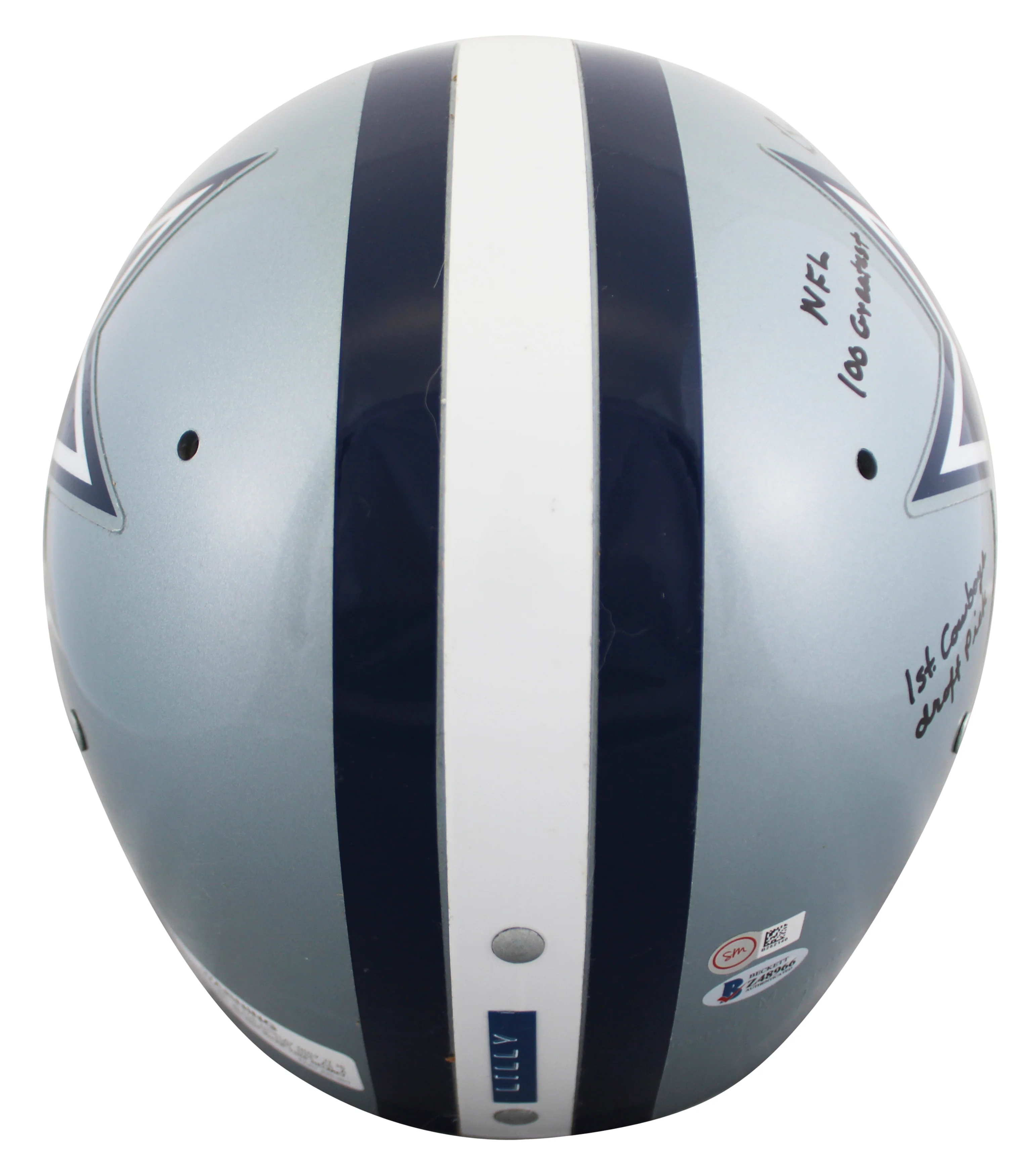 Cowboys Bob Lilly "Career Stat" Signed Riddell TK 2 F/S Proline Helmet BAS - Image 3