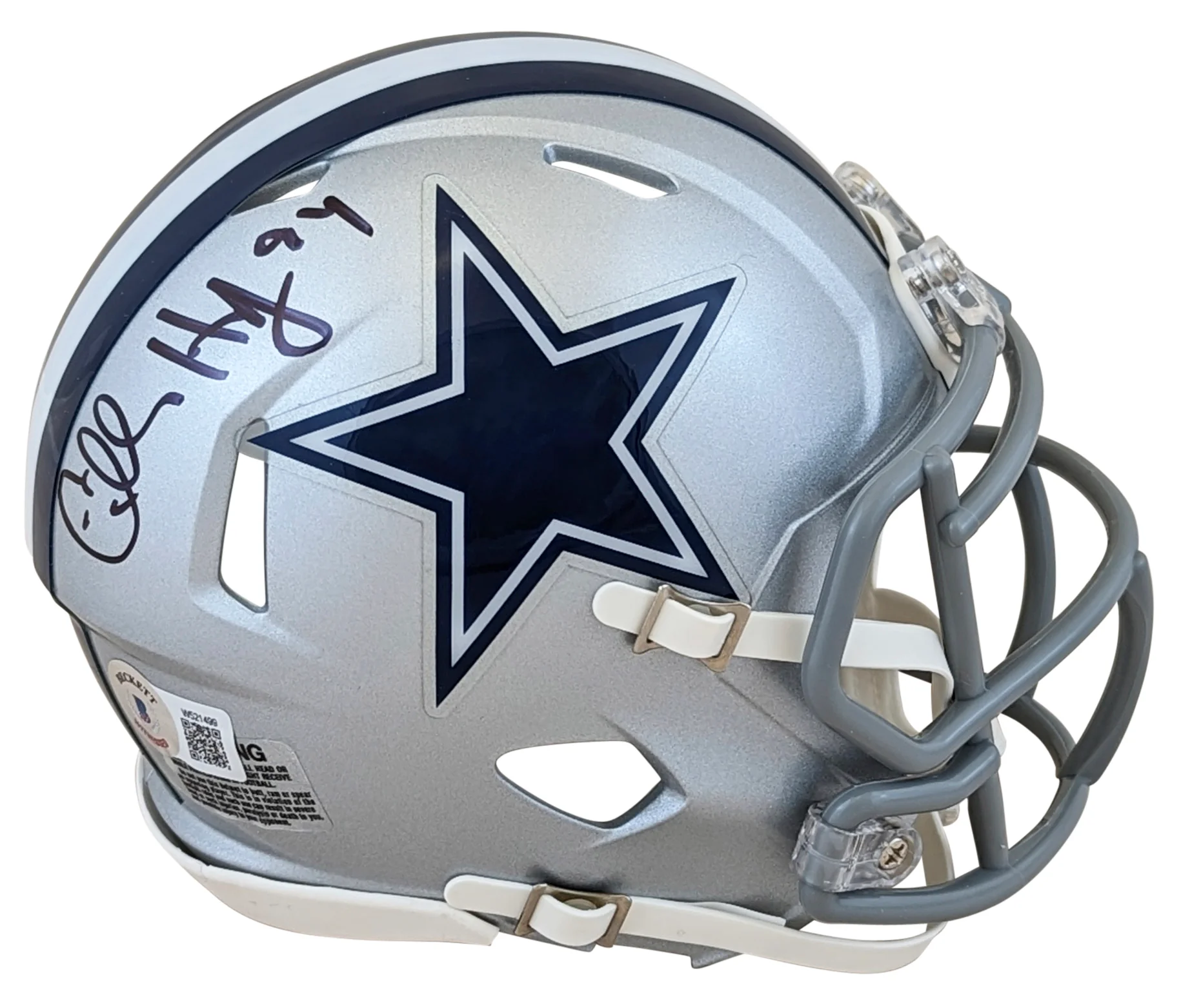 Cowboys Charles Haley Authentic Signed Speed Mini Helmet W/ Case BAS Witnessed - Image 3