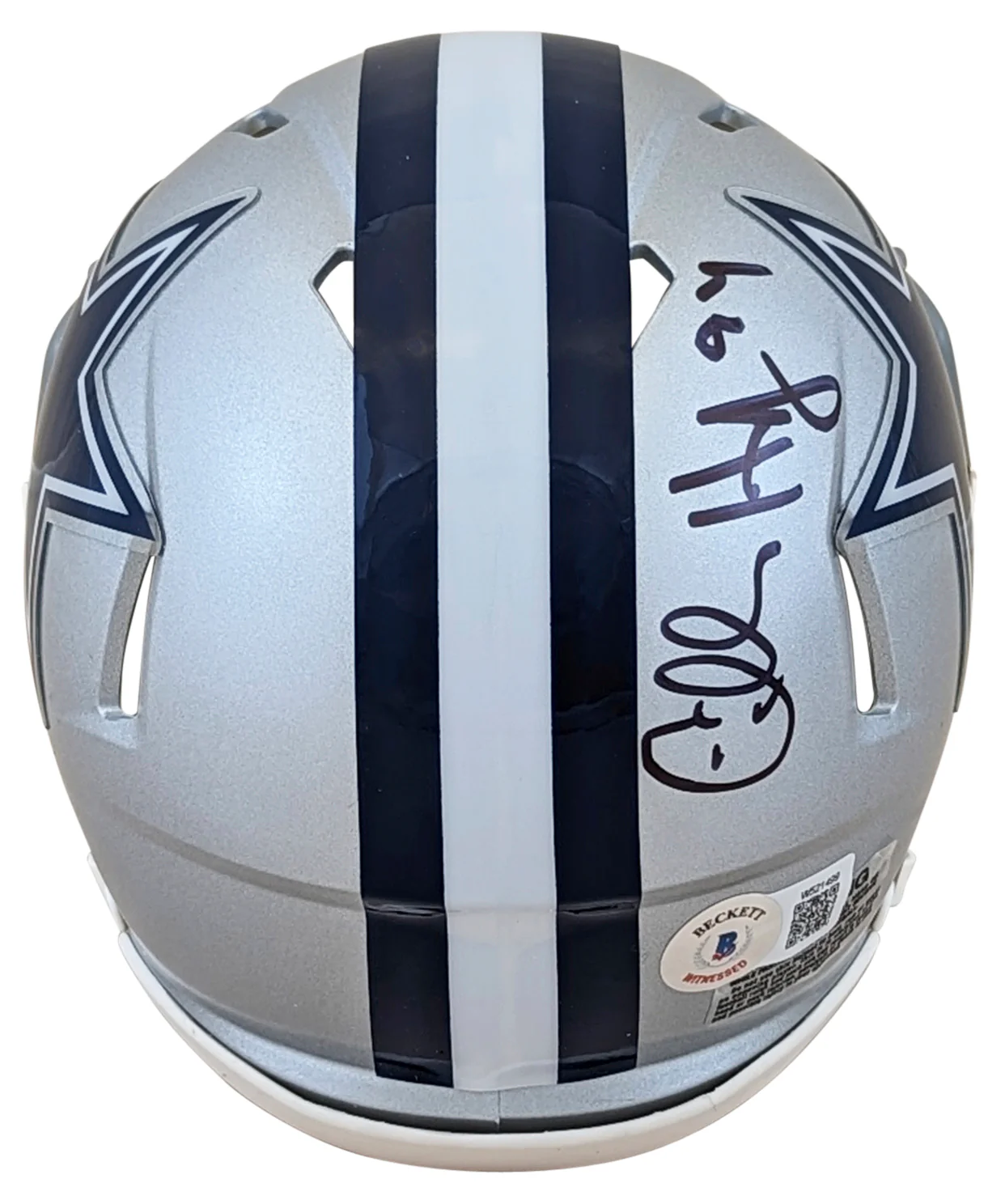 Cowboys Charles Haley Authentic Signed Speed Mini Helmet W/ Case BAS Witnessed - Image 4