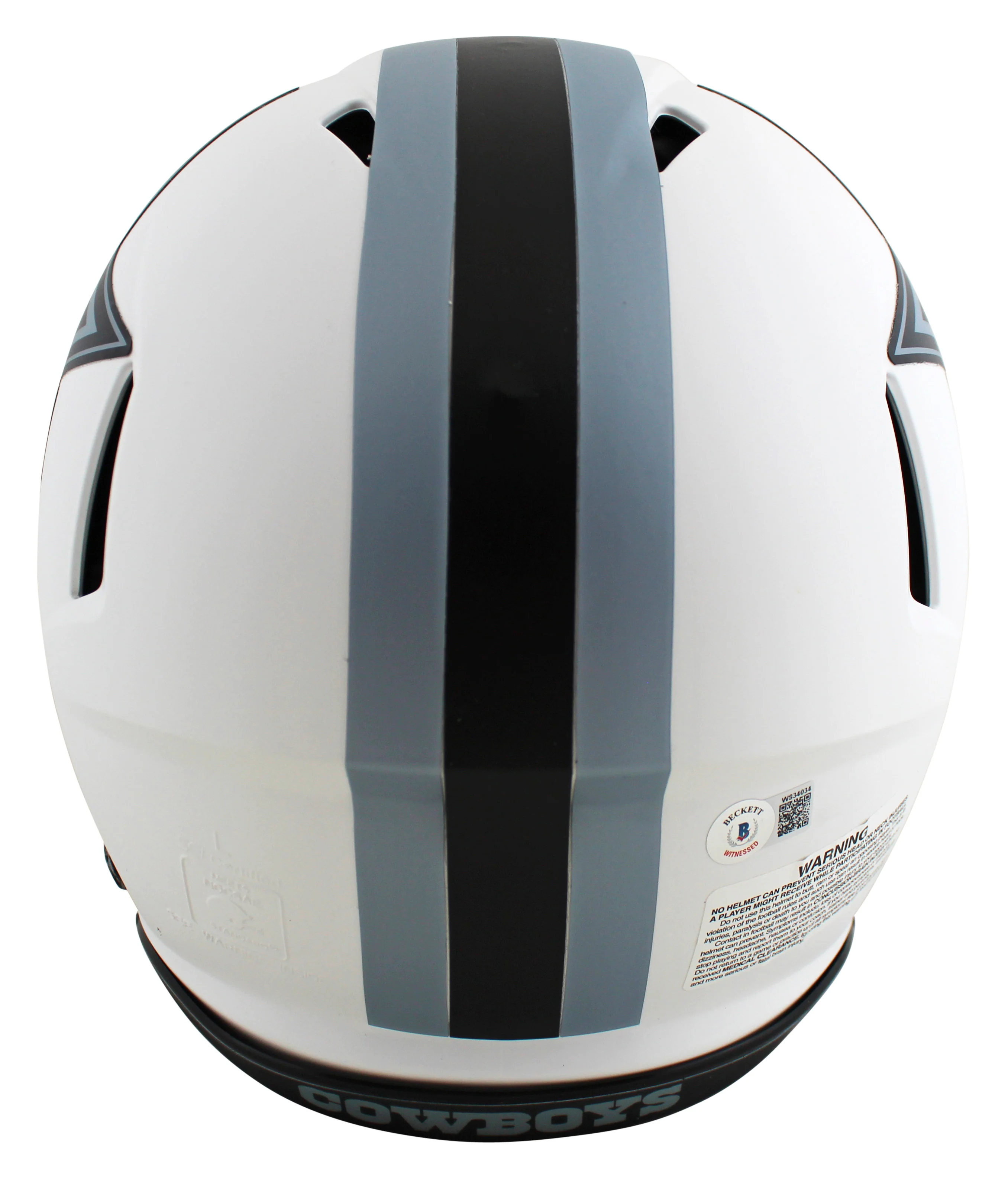 Cowboys Dak Prescott Signed Lunar Full Size Speed Proline Helmet w/ Case BAS Wit - Image 4