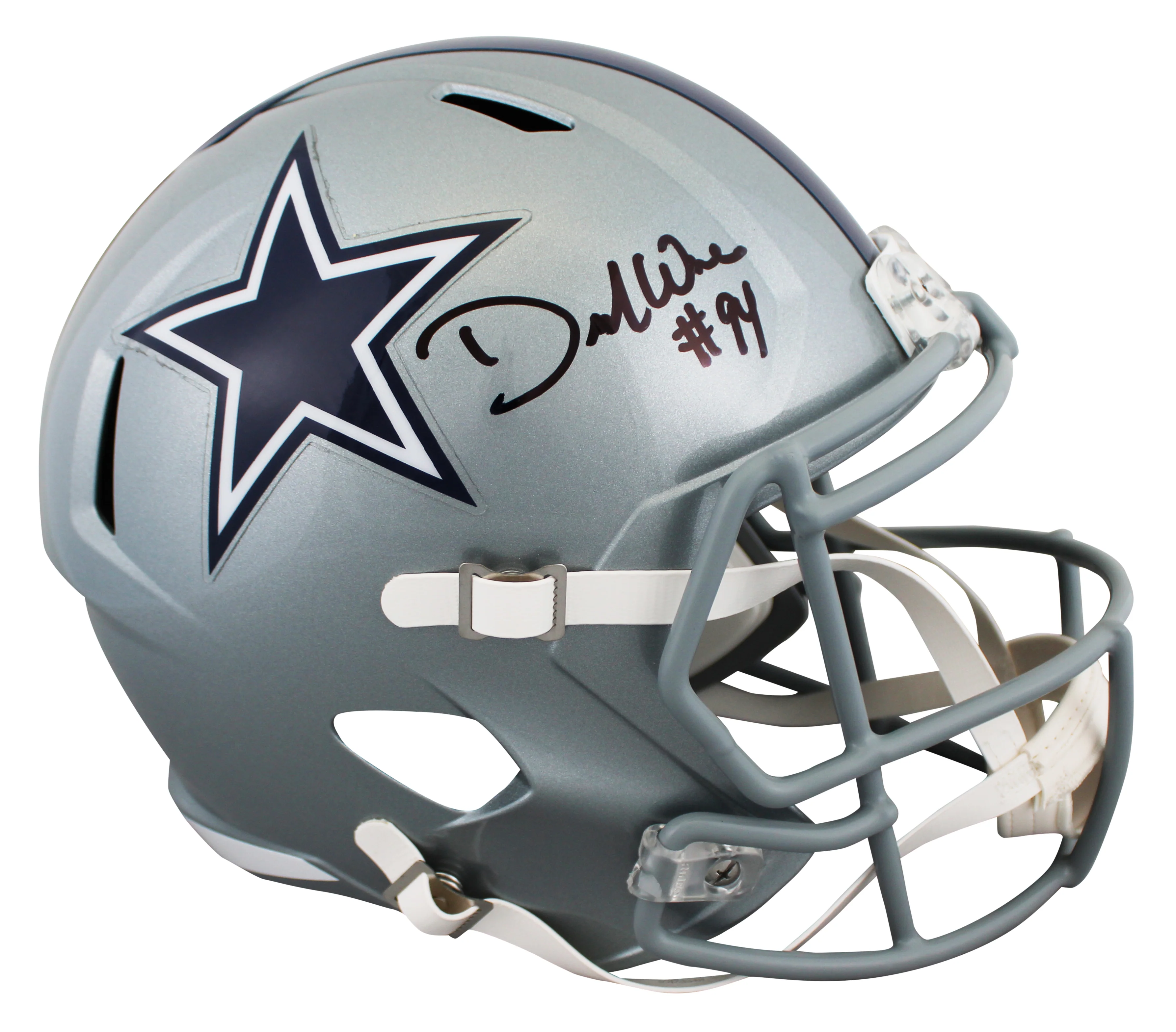 Cowboys DeMarcus Ware Signed Full Size Speed Rep Helmet W/ Case BAS Witnessed - Image 3