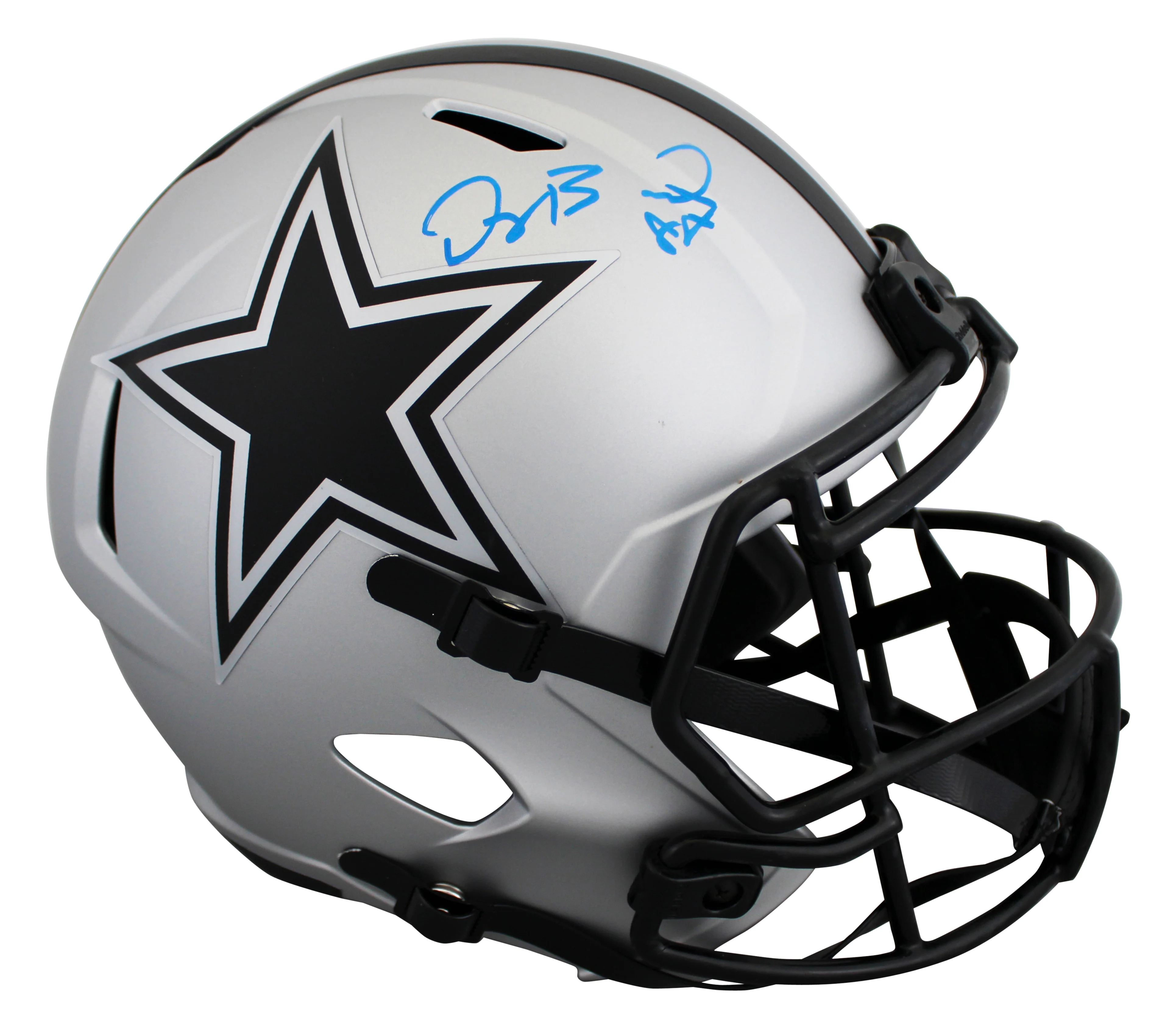 Cowboys Dez Bryant Signed Rave Full Size Speed Rep Helmet W/ Case BAS Witnessed - Image 3
