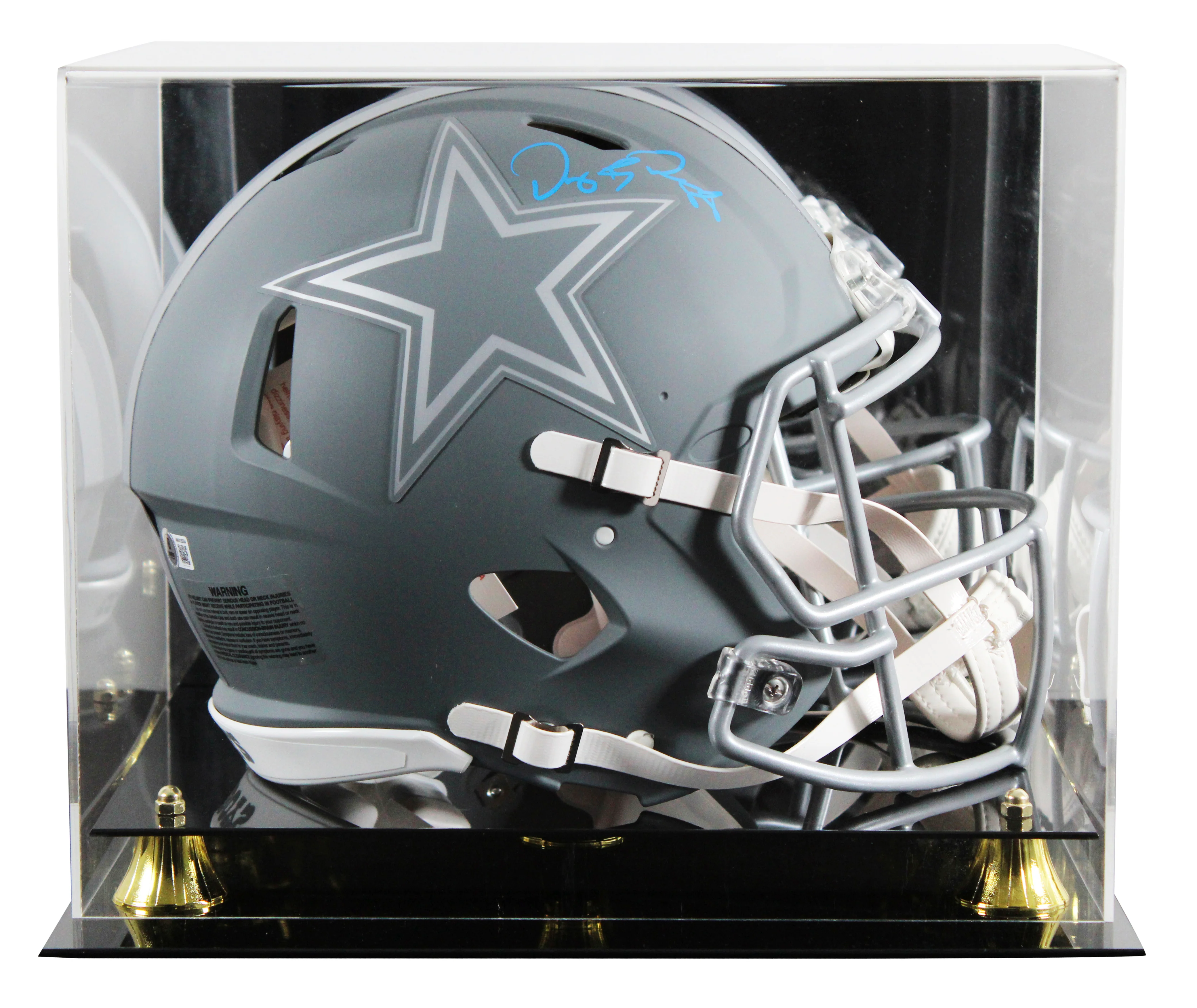 Cowboys Dez Bryant Signed Slate Full Size Speed Proline Helmet W/ Case BAS Wit - Image 2