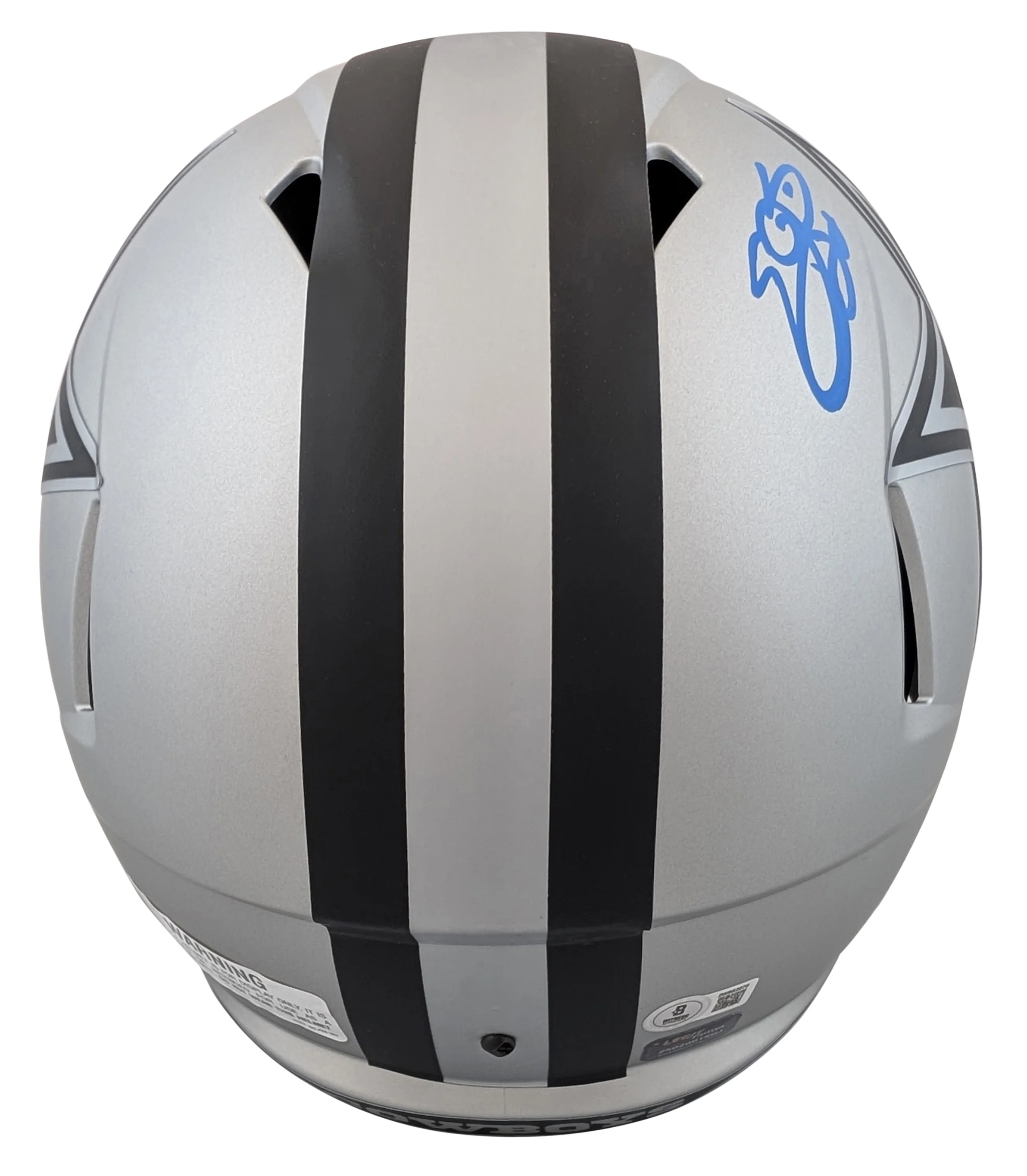 Cowboys Emmitt Smith Signed Rave Full Size Speed Rep Helmet BAS Witnessed - Image 3
