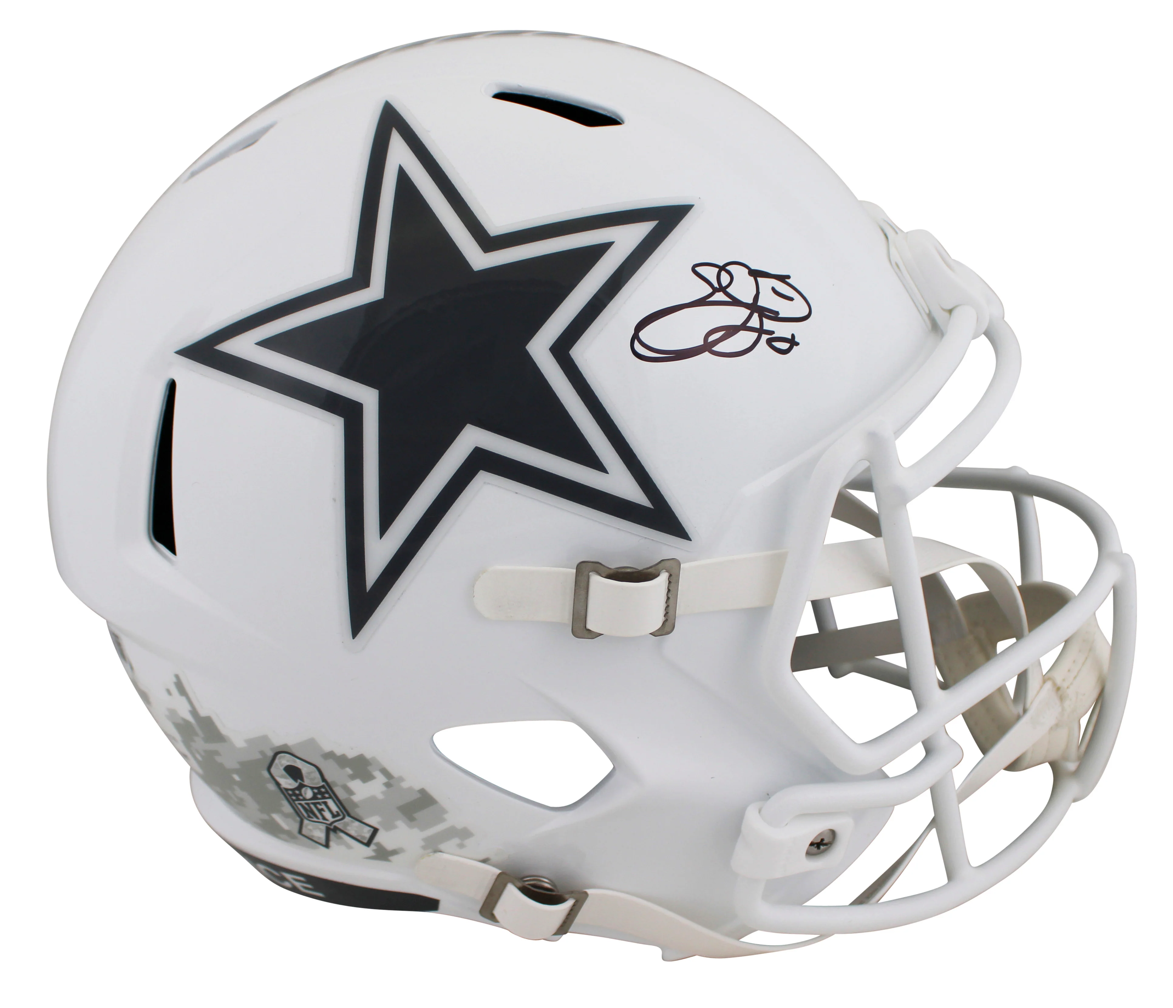 Cowboys Emmitt Smith Signed STS III Full Size Speed Rep Helmet W/ Case BAS Wit - Image 3