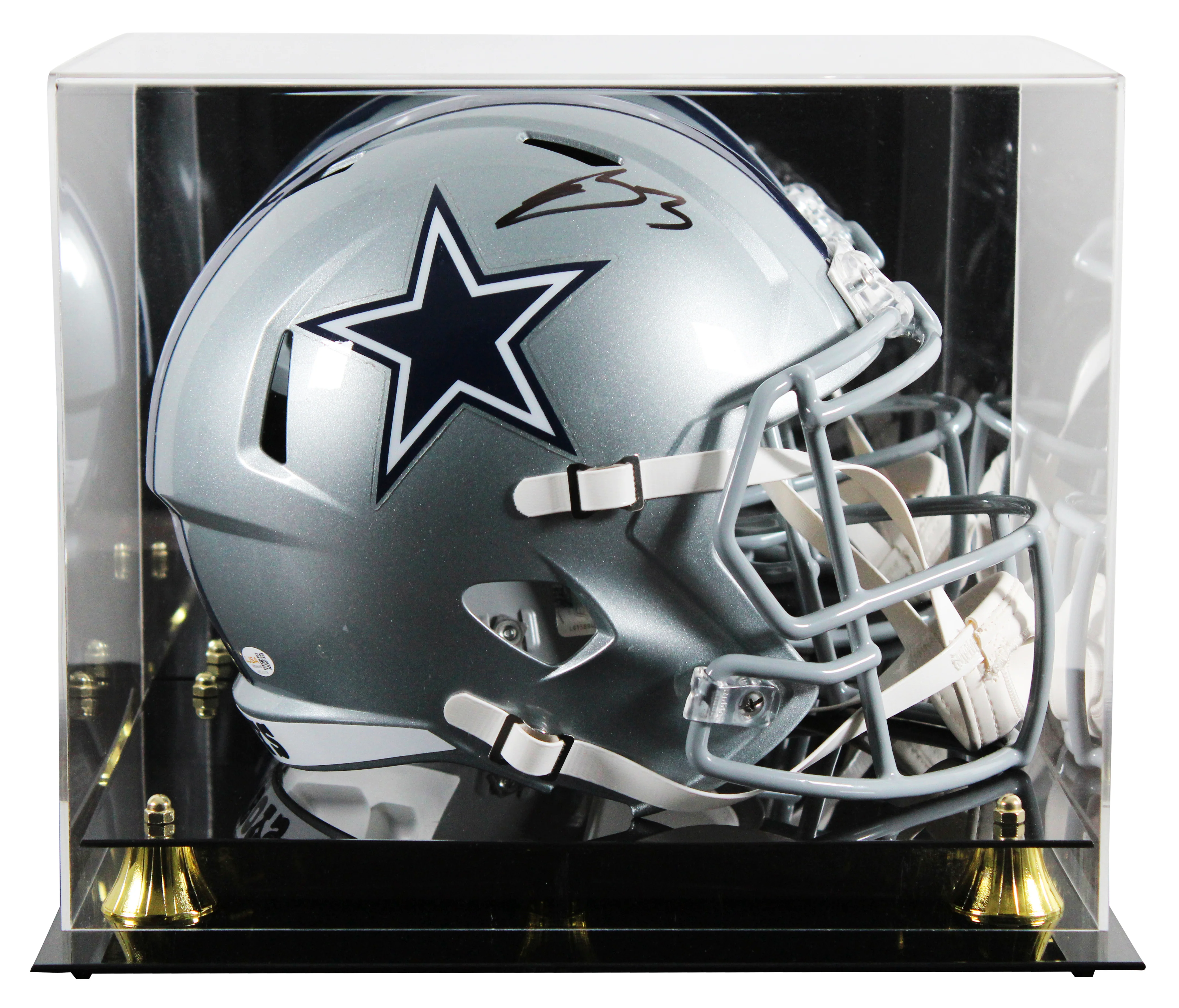 Cowboys George Pickens Signed Full Size Speed Rep Helmet W/ Case JSA Witness - Image 2