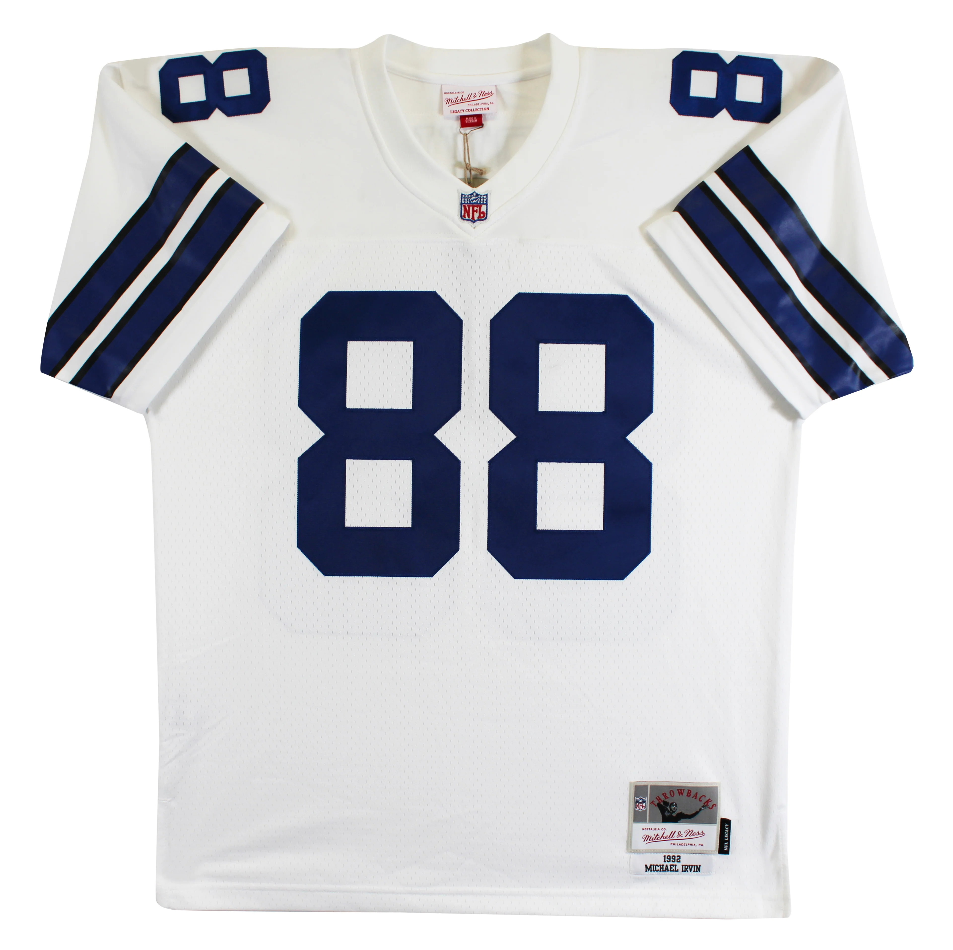 Cowboys Michael Irvin "HOF 2007" Signed White Mitchell & Ness Jersey BAS Witness - Image 5