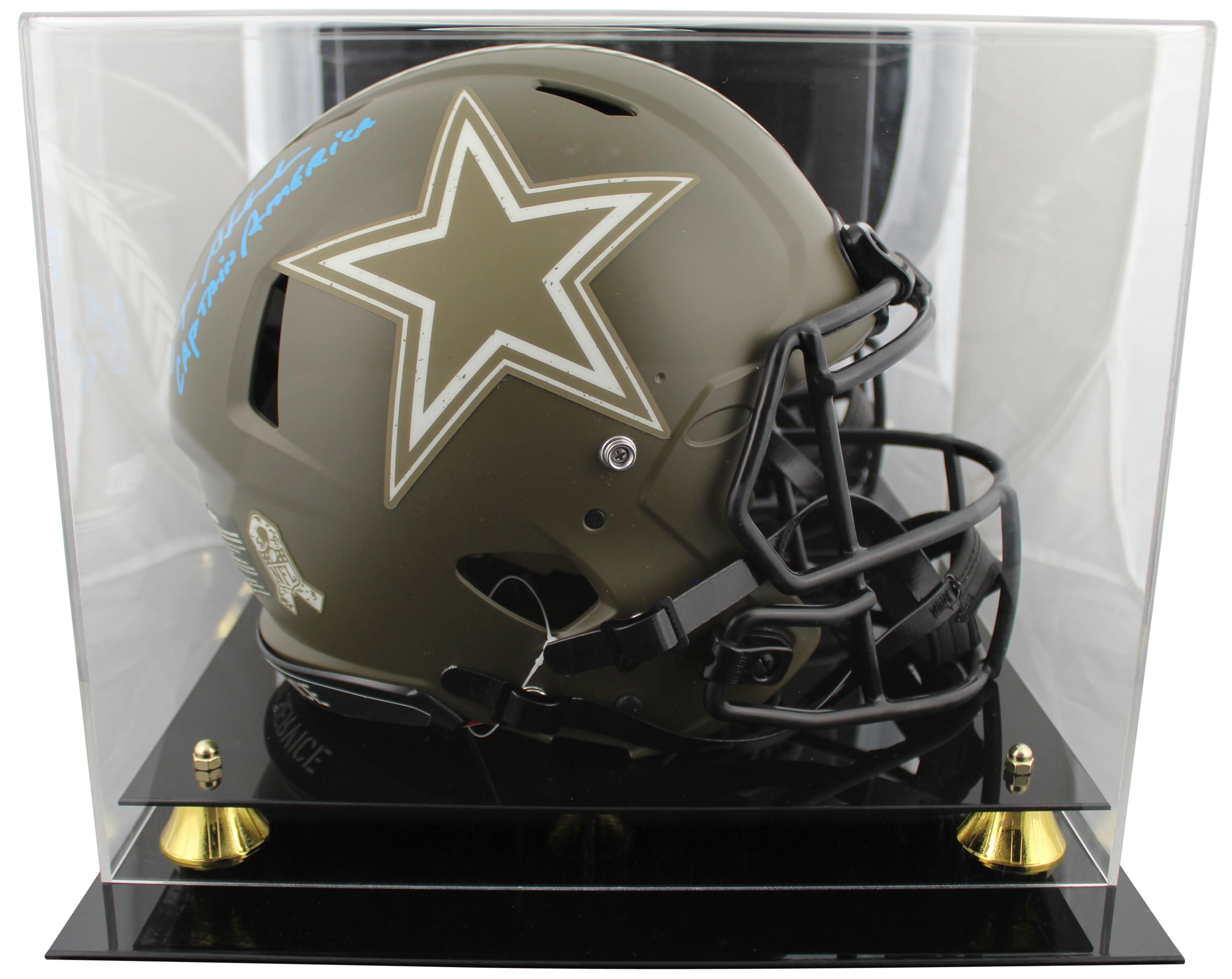 Cowboys Roger Staubach "CA" Signed STS F/S Speed Proline Helmet W/ Case BAS Wit - Image 2