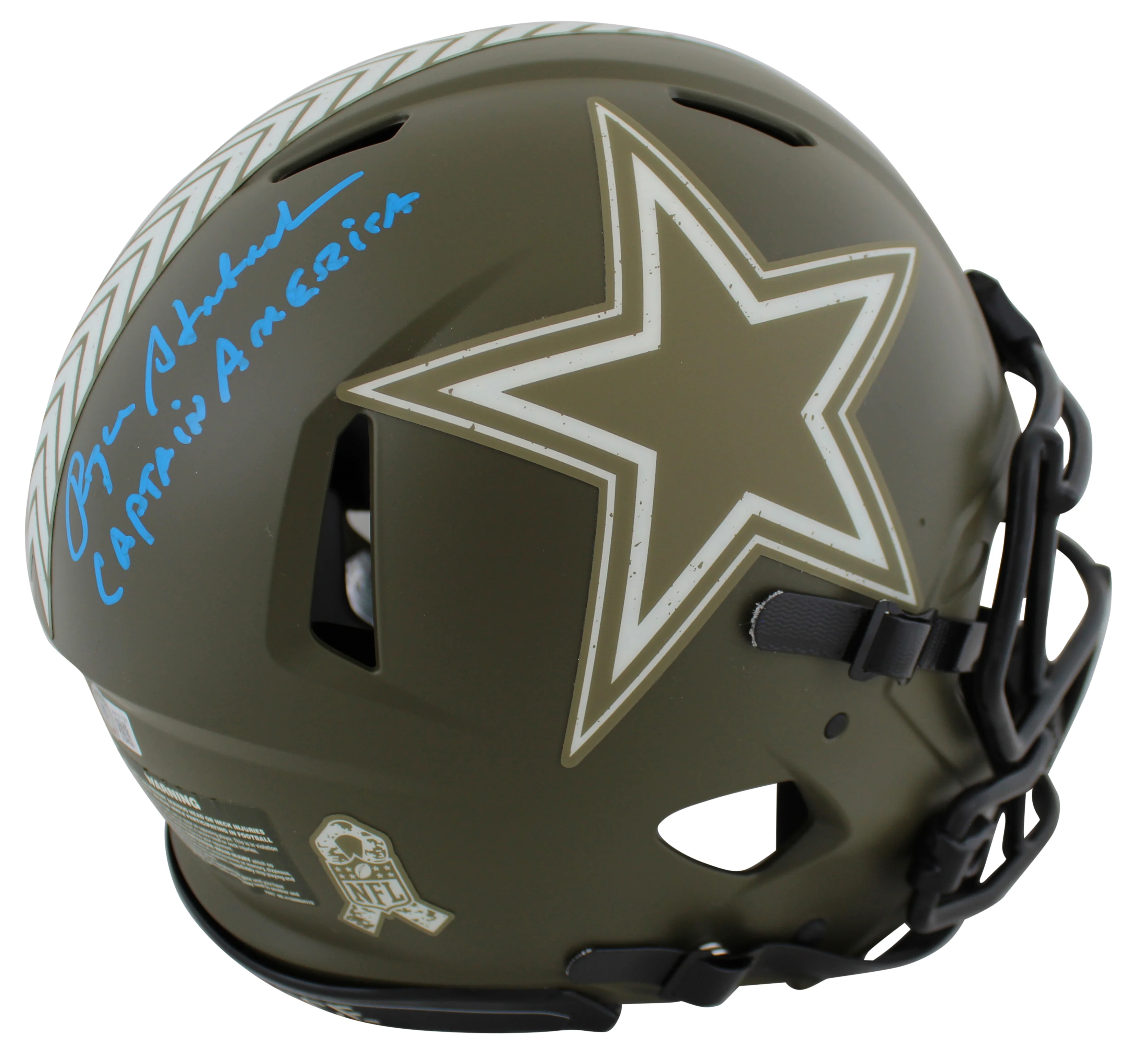 Cowboys Roger Staubach "CA" Signed STS F/S Speed Proline Helmet W/ Case BAS Wit - Image 4