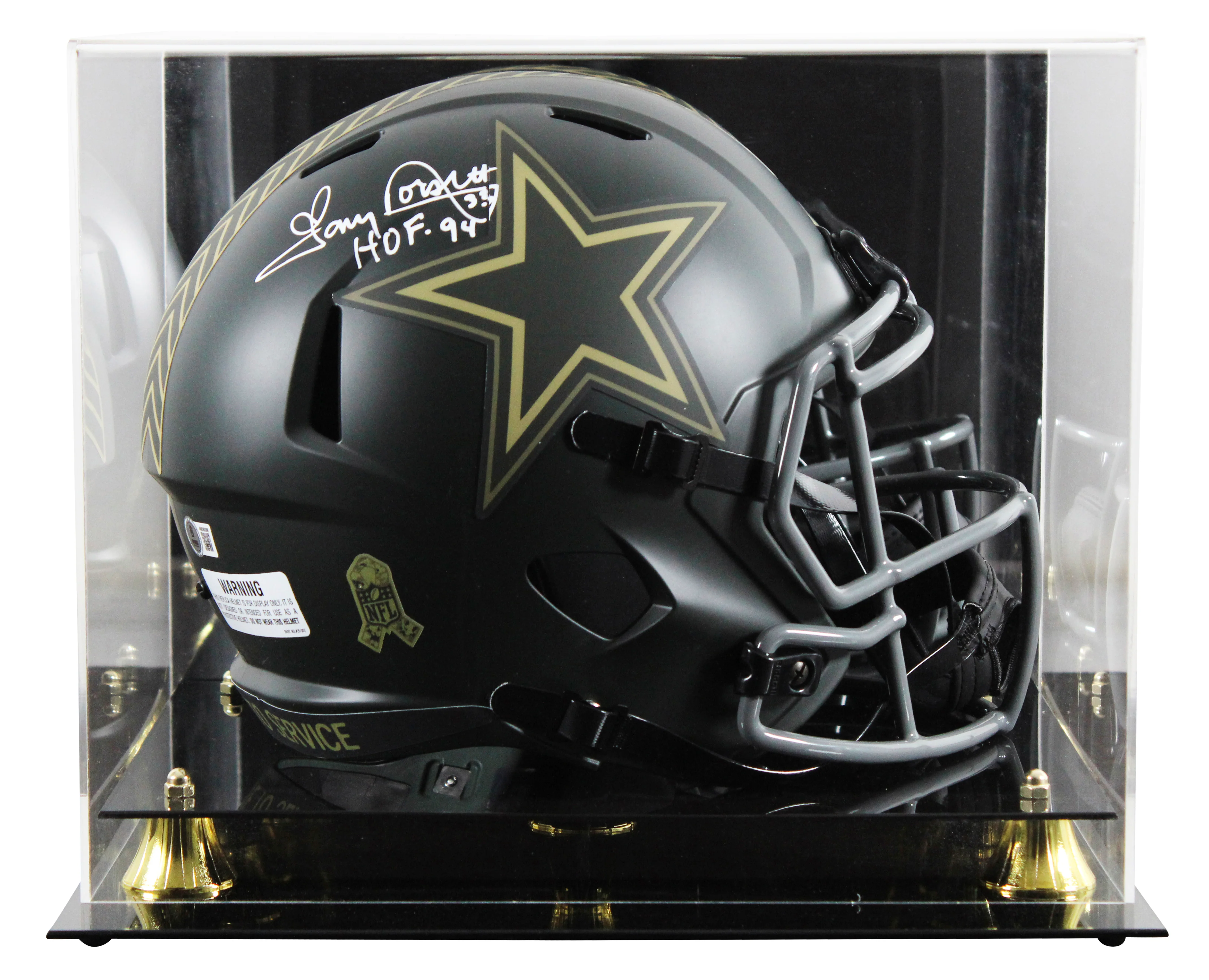 Cowboys Tony Dorsett "HOF 94" Signed STS IV Full Size Speed Rep Helmet BAS Wit 2