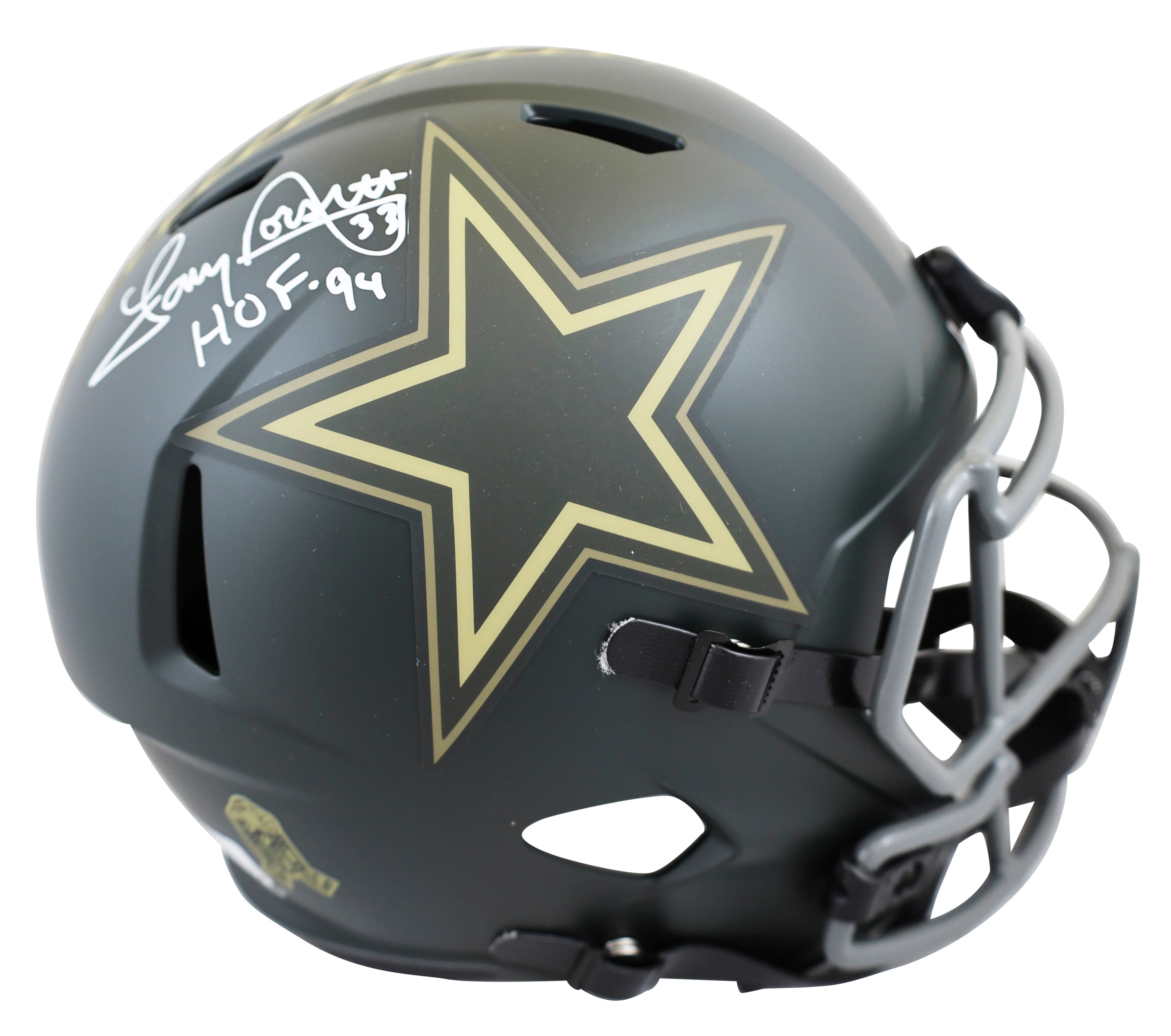 Cowboys Tony Dorsett "HOF 94" Signed STS IV Full Size Speed Rep Helmet BAS Wit 2 - Image 3
