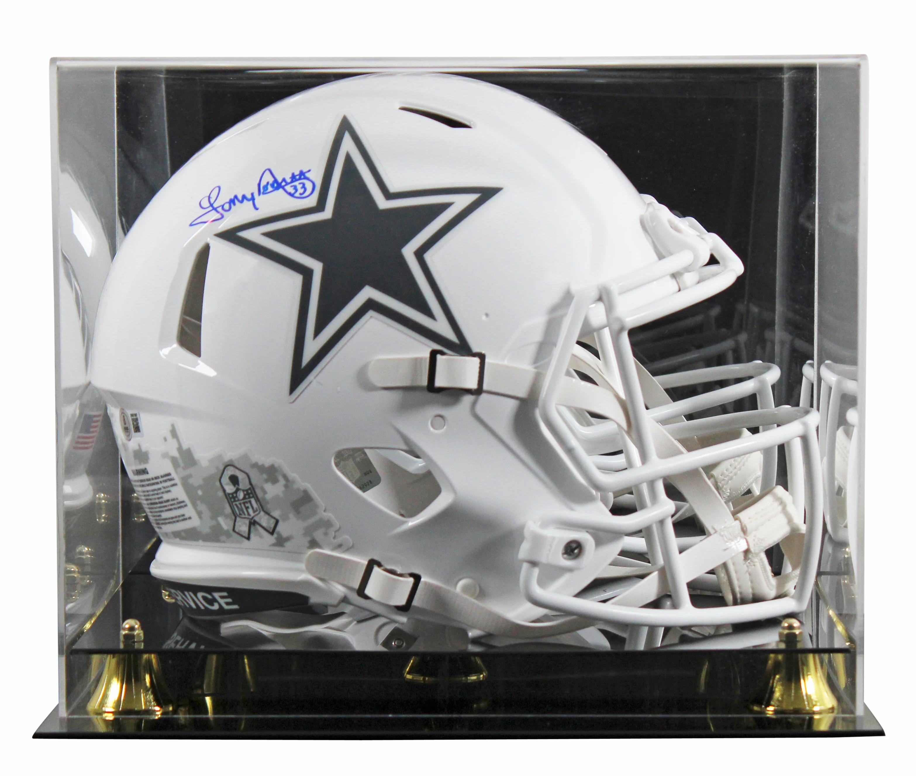 Cowboys Tony Dorsett Signed STS III Full Size Speed Proline Helmet W/ Case BAS W - Image 2