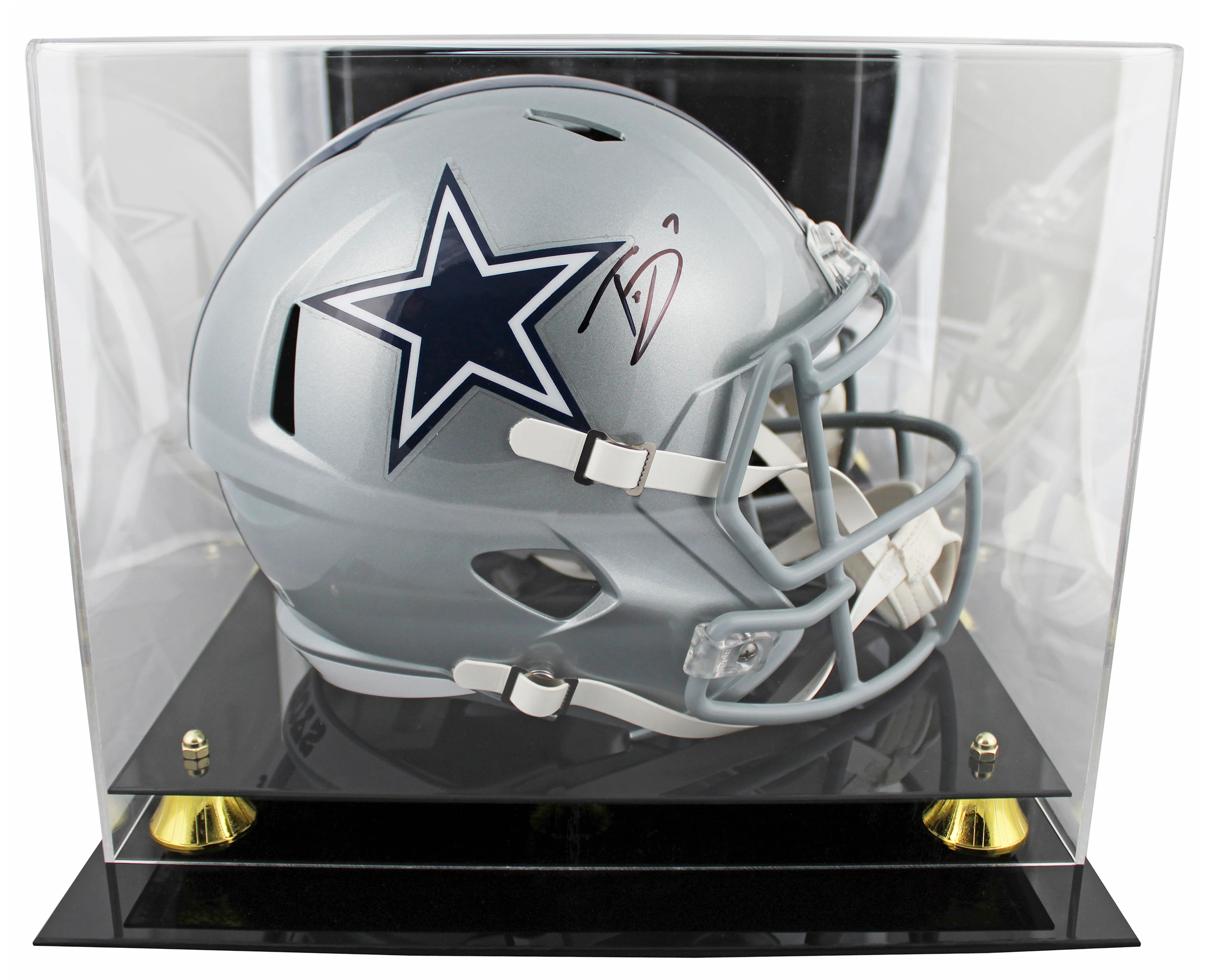 Cowboys Trevon Diggs Signed Full Size Speed Rep Helmet W/ Case BAS Witnessed - Image 2