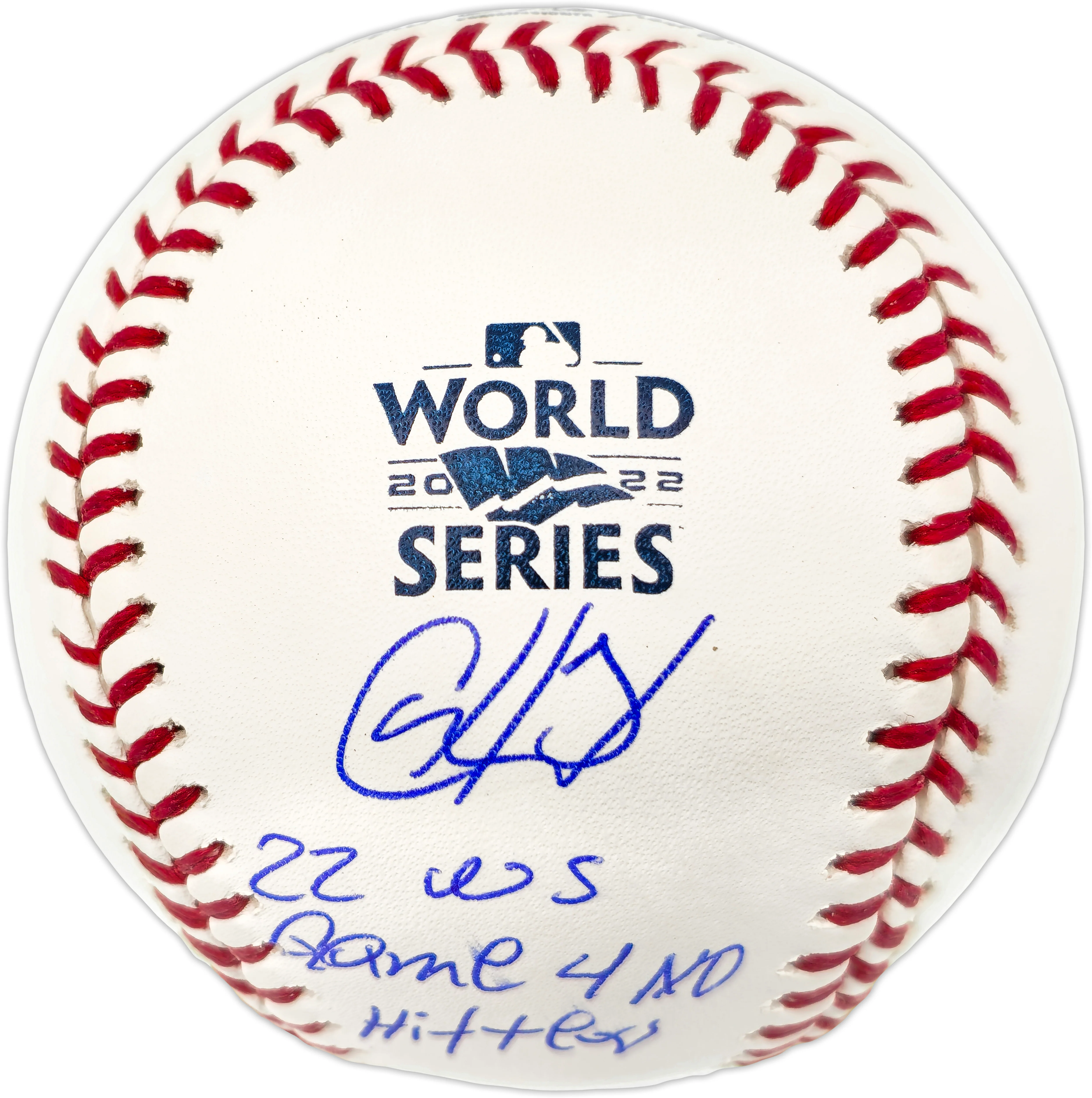 Cristian Javier Autographed Official 2022 World Series Logo Baseball Houston Astros "22 WS Game 4 No Hitter" (Smudged) Beckett BAS Witness #W722632 - Image 3