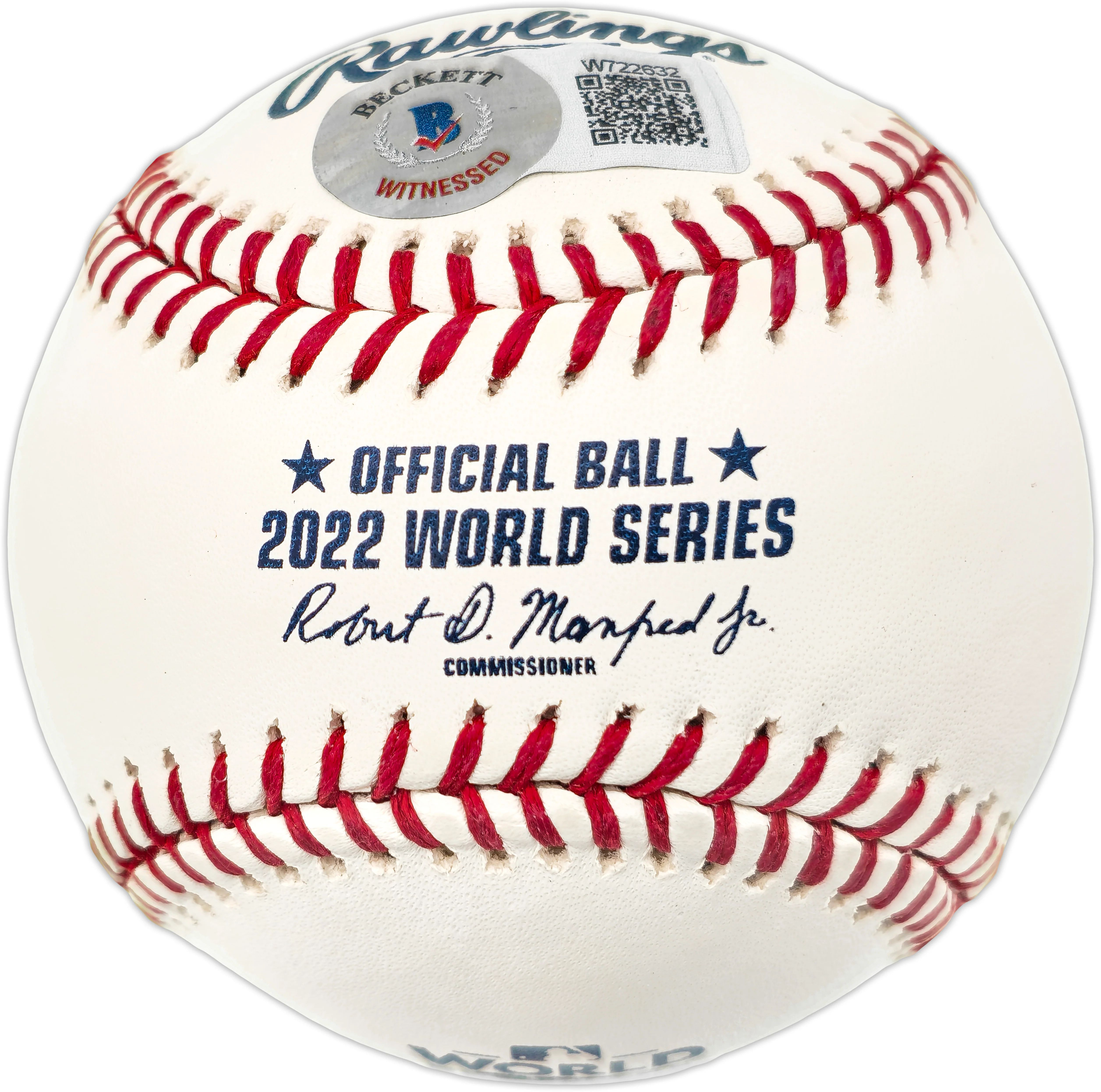 Cristian Javier Autographed Official 2022 World Series Logo Baseball Houston Astros "22 WS Game 4 No Hitter" (Smudged) Beckett BAS Witness #W722632 - Image 4