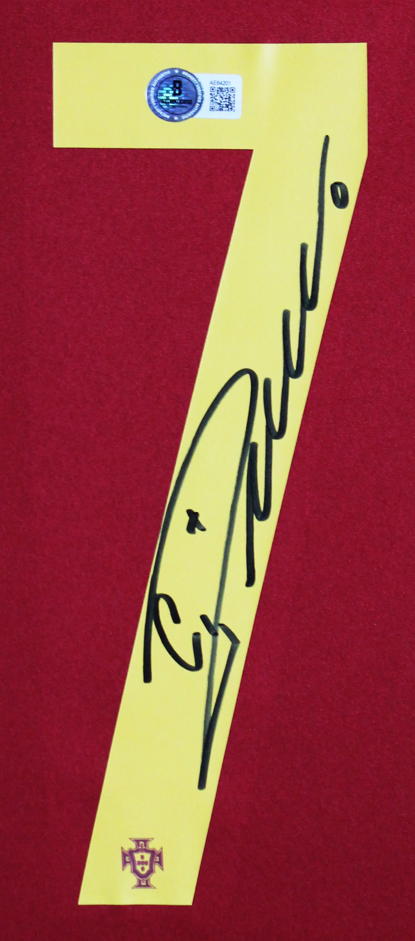 Cristiano Ronaldo Portugal Authentic Signed Red Nike Framed Jersey BAS #AE64201 - Image 3