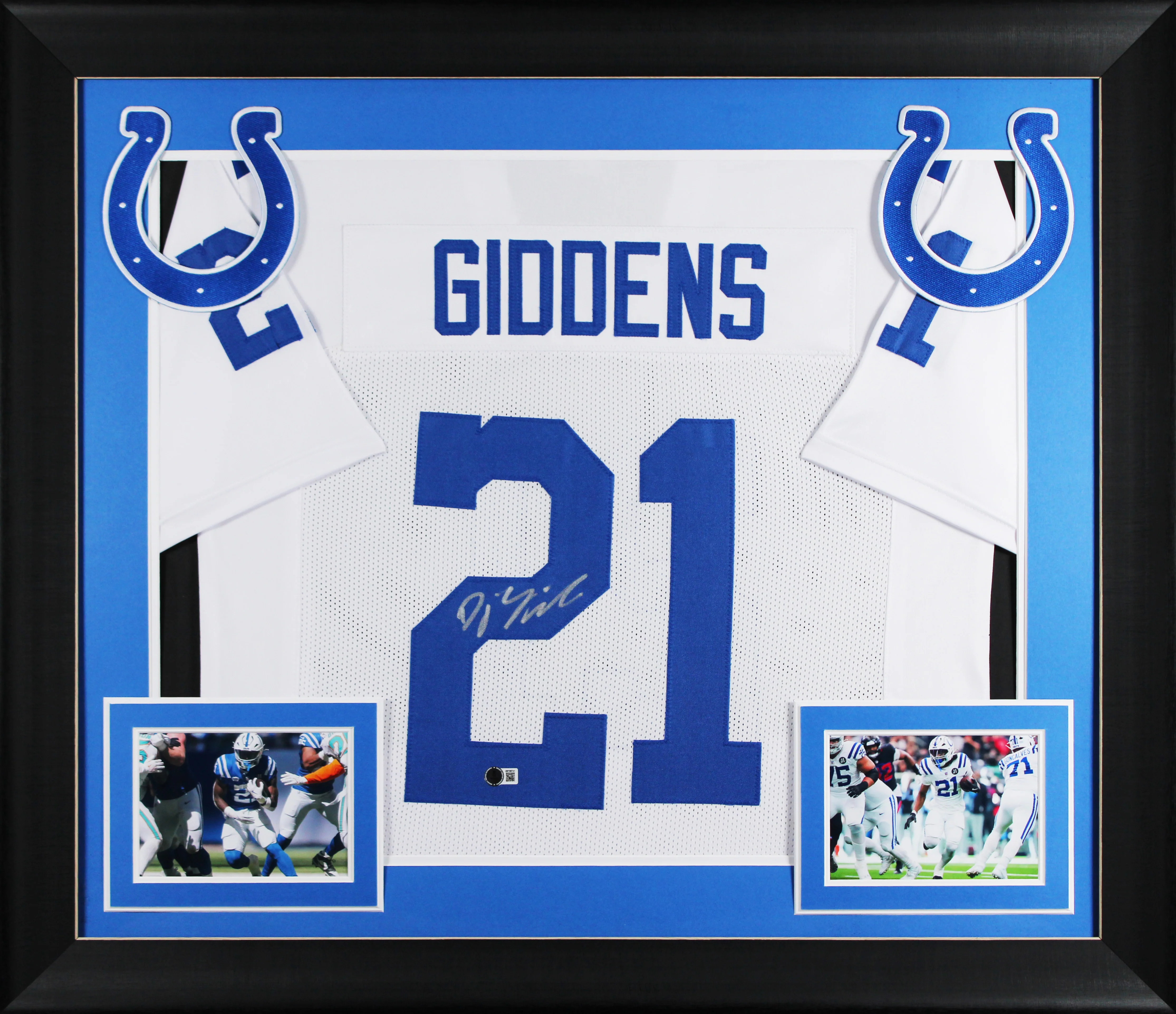 D.J. Giddens Authentic Signed White Pro Style Framed Jersey BAS Witnessed - Image 2