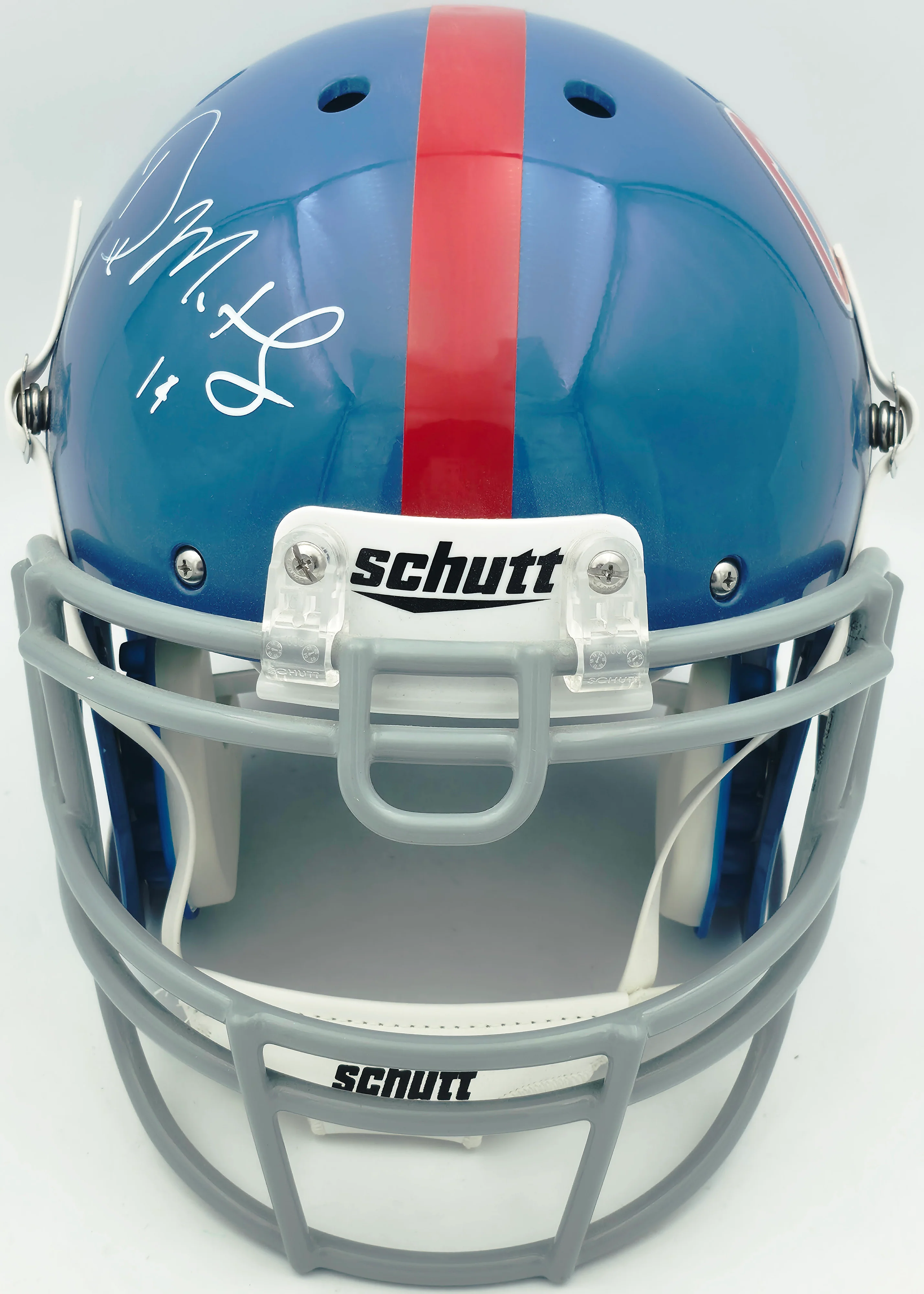 D.K. Metcalf Autographed Ole Mise Blue Full Size Authentic Helmet Fanatics Holo #A664277 - Image 3