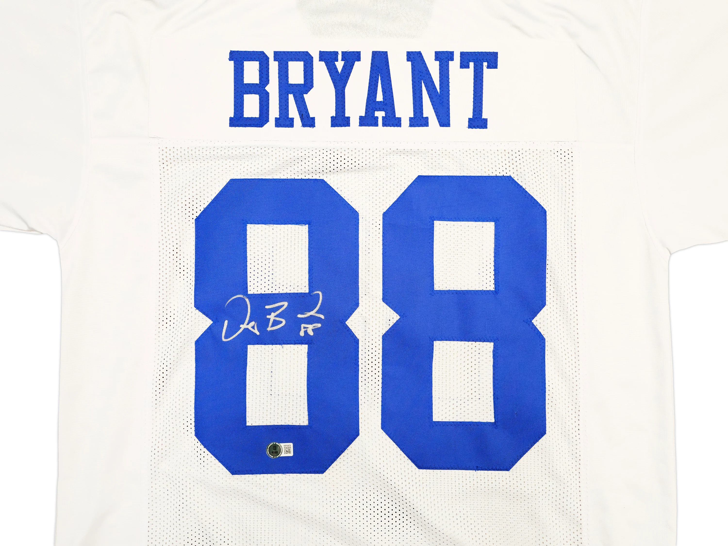 Dallas Cowboys Dez Bryant Autographed White Jersey Beckett BAS Witness Stock #230220 - Image 3